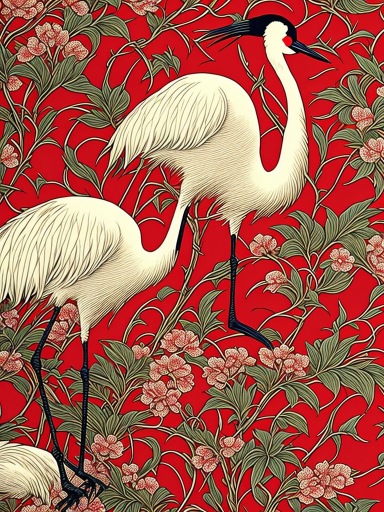 Wooden Otter457: Red Crowned Crane