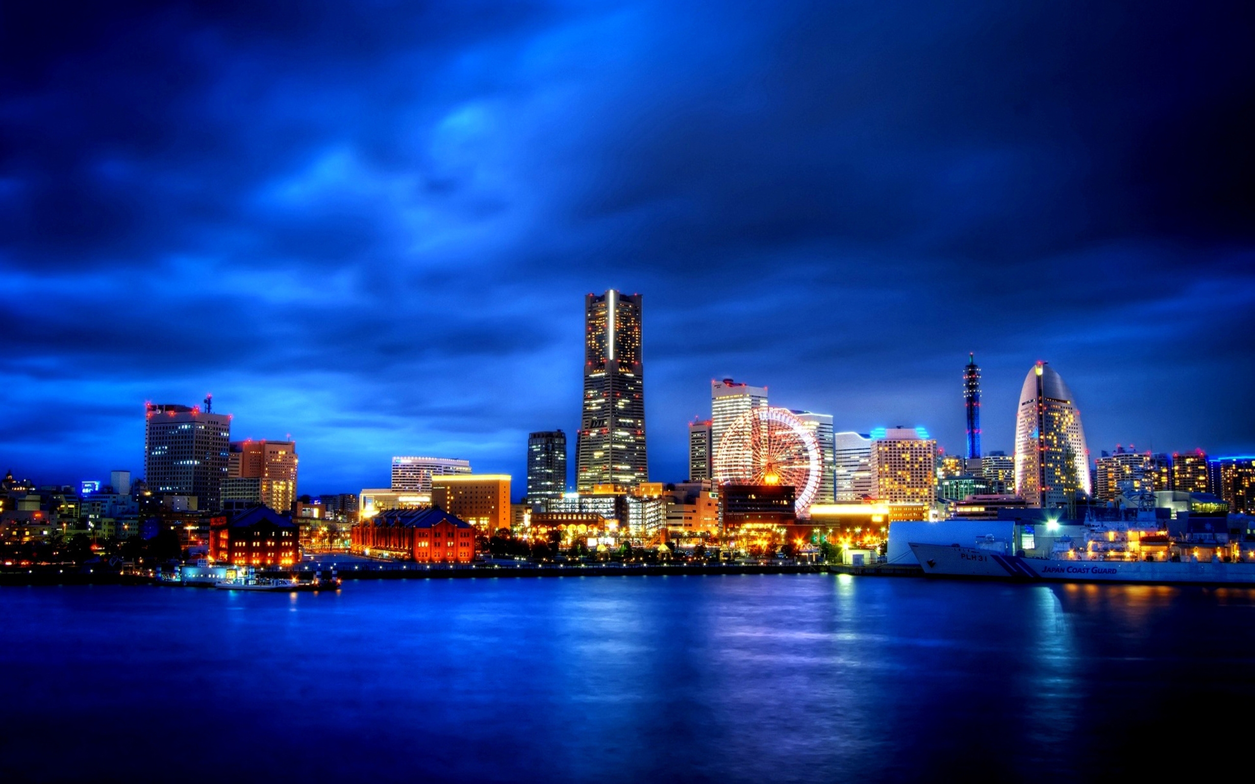 City Ocean Landscape Night Blue Sky Travel World HD Wallpaper 2560x1600, Wallpaper13.com
