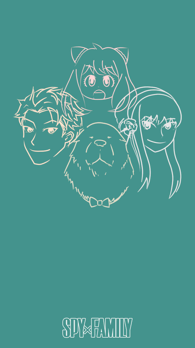Download Spy X Family Minimalist Face Outline Wallpaper