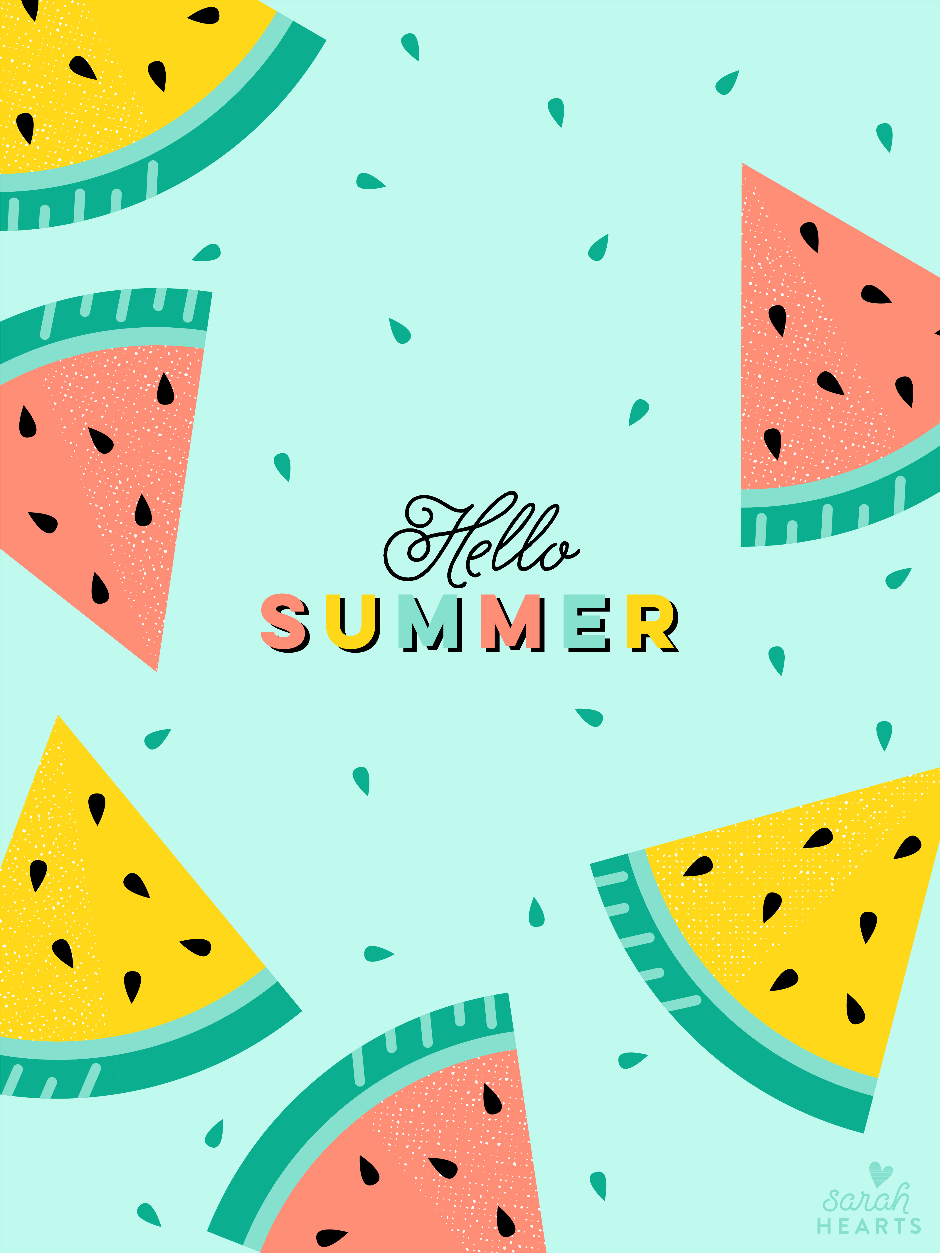 July 2018 Watermelon Calendar Wallpaper