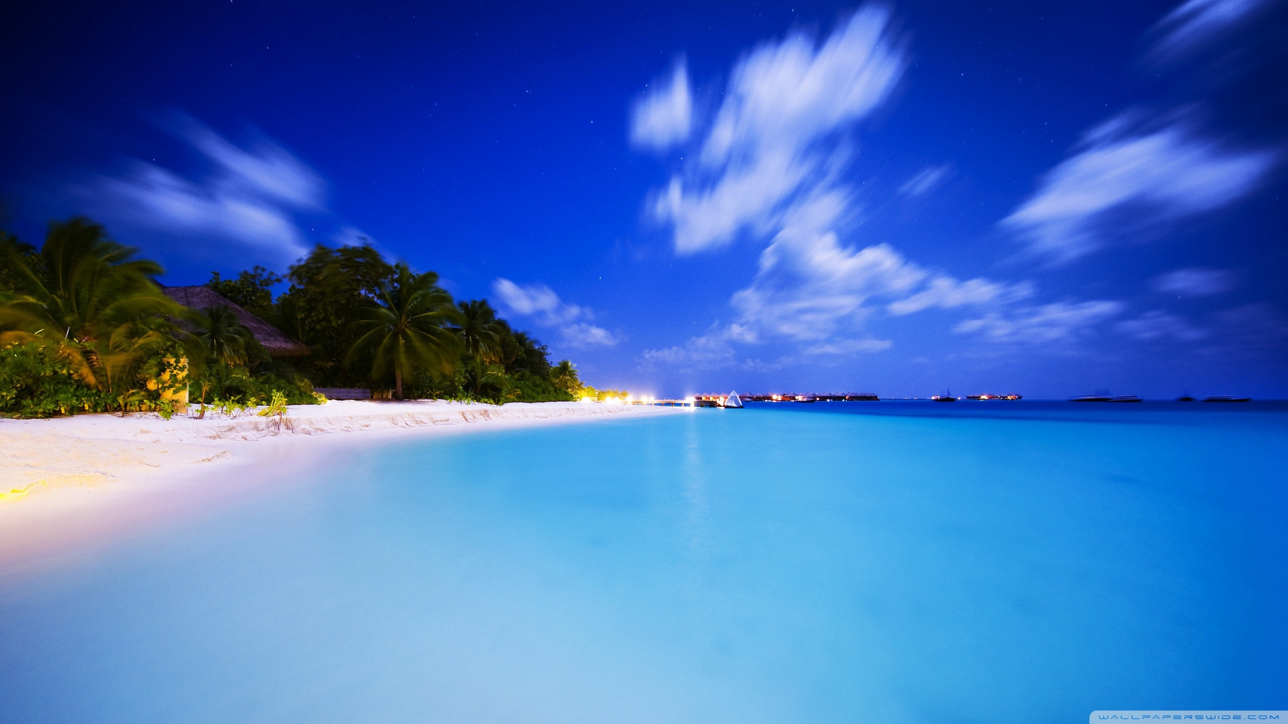 Maldives At Night Ultra HD Desktop Background Wallpaper for: Multi Display, Dual Monitor, Tablet