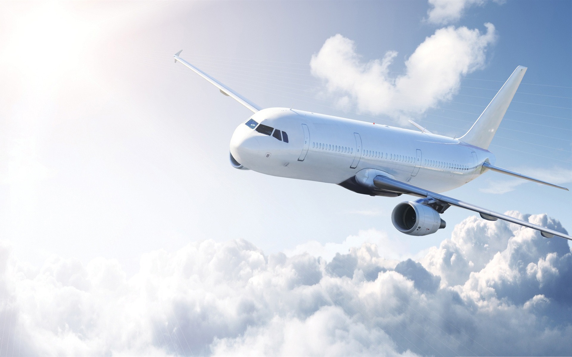 White Airplane Civil Aviation Aircraft Desktop Wallpaper