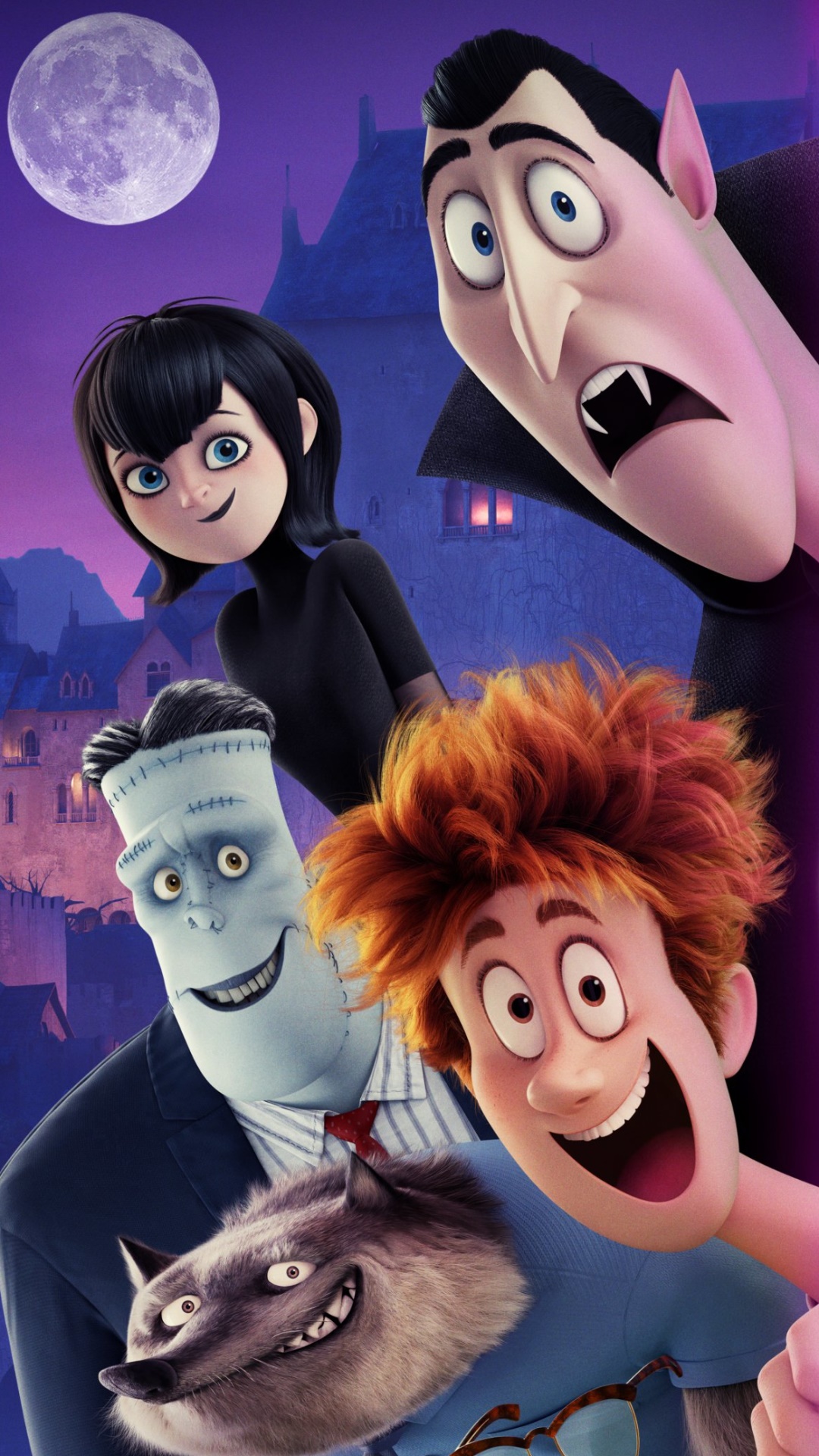 Wallpaper / Movie Hotel Transylvania: Transformania Phone Wallpaper, Wayne (Hotel Transylvania), Dracula (Hotel Transylvania), Frankenstein (Hotel Transylvania), Mavis Vermilion, Jonathan (Hotel Transylvania), 1080x1920 free download