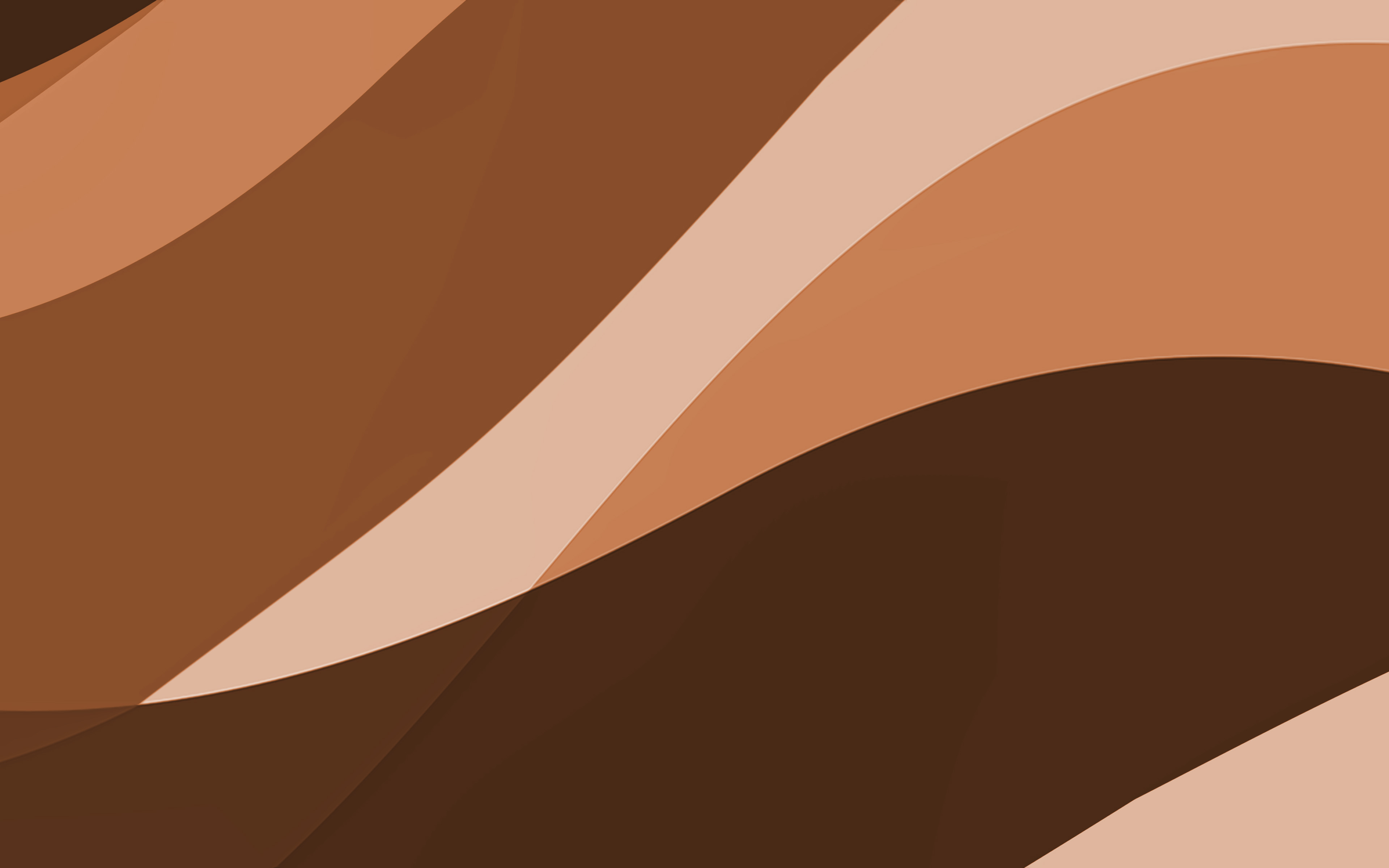 Download wallpaper brown abstract waves, 4k, minimal, brown wavy background, material design, abstract waves, brown background, creative, waves patterns for desktop with resolution 3840x2400. High Quality HD picture wallpaper
