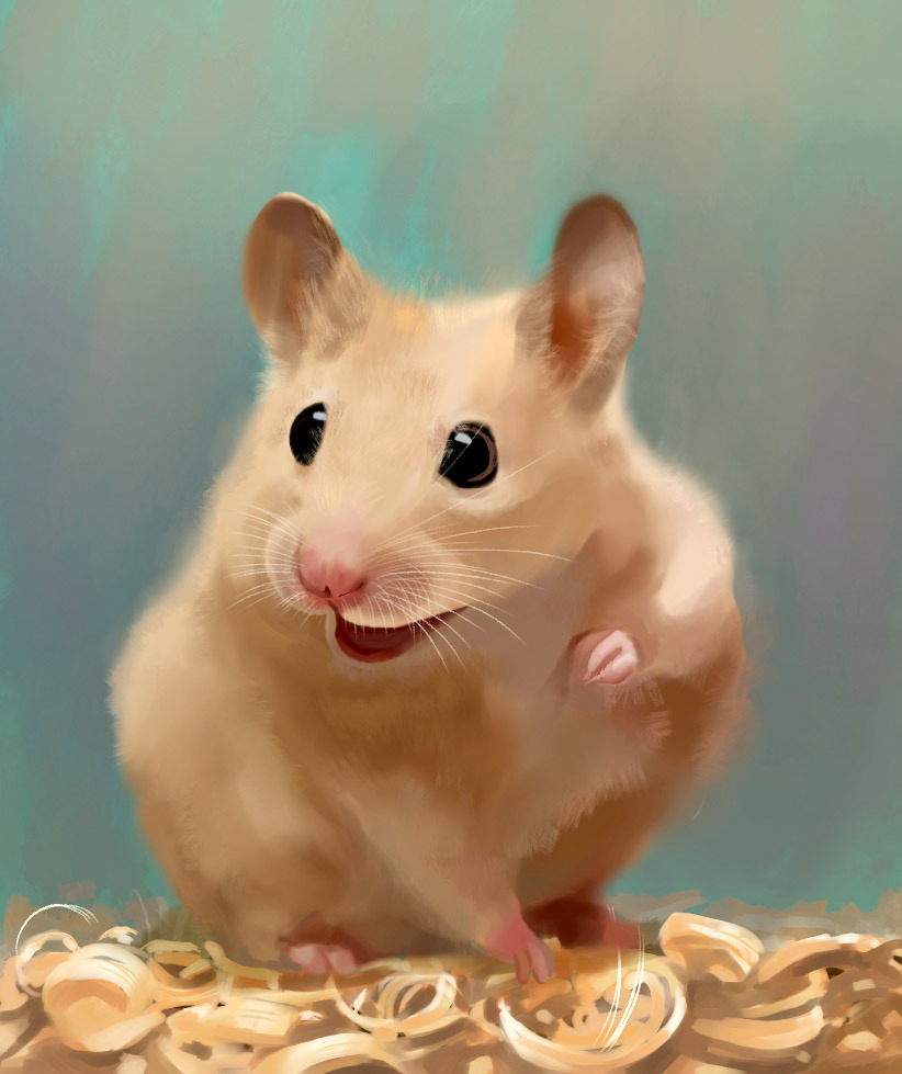 Draw and paint realistic CUTE hamster with clip studio paint by cyberhero647 better art. CLIP STUDIO TIPS