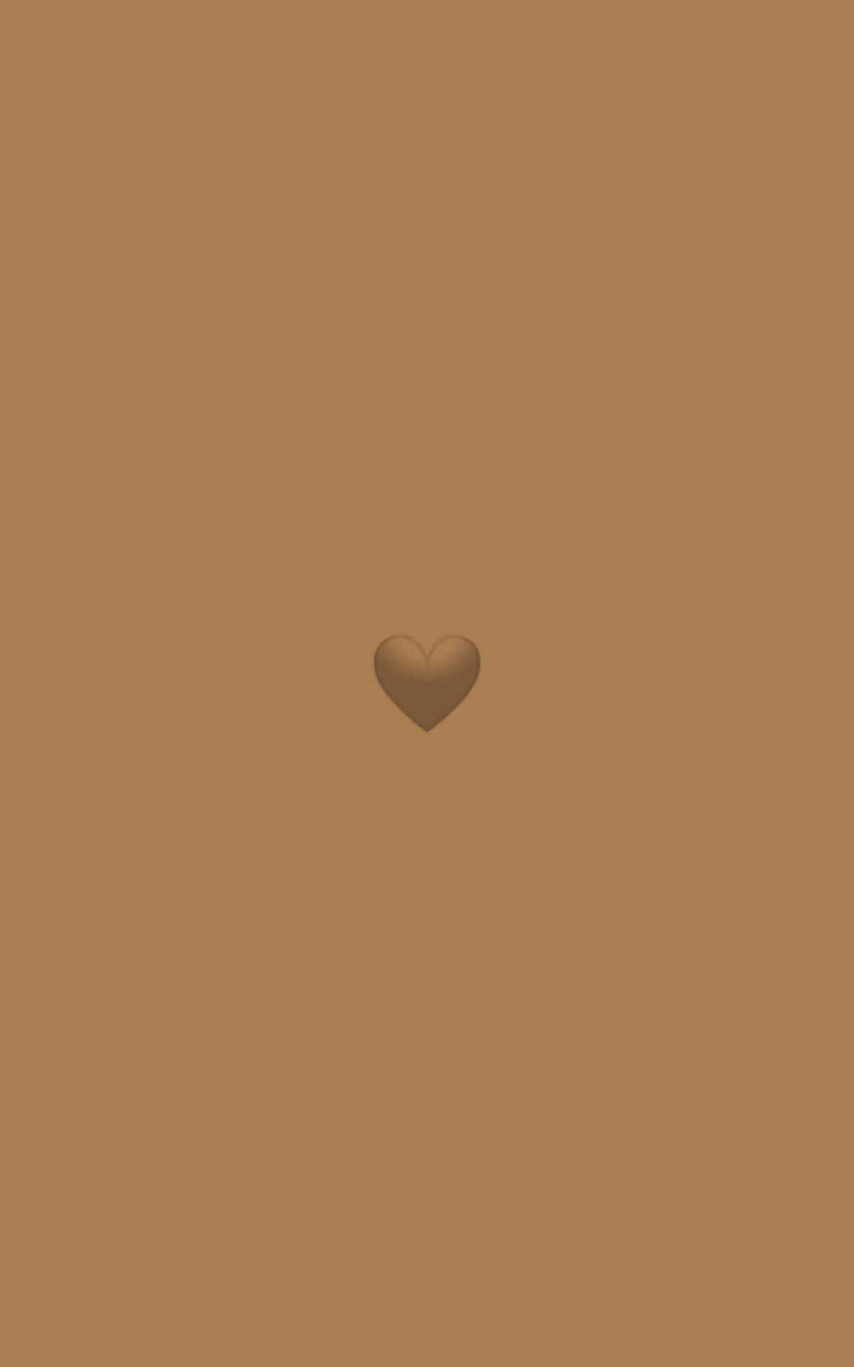 Download Minimalist Brown Aesthetic With Heart Wallpaper