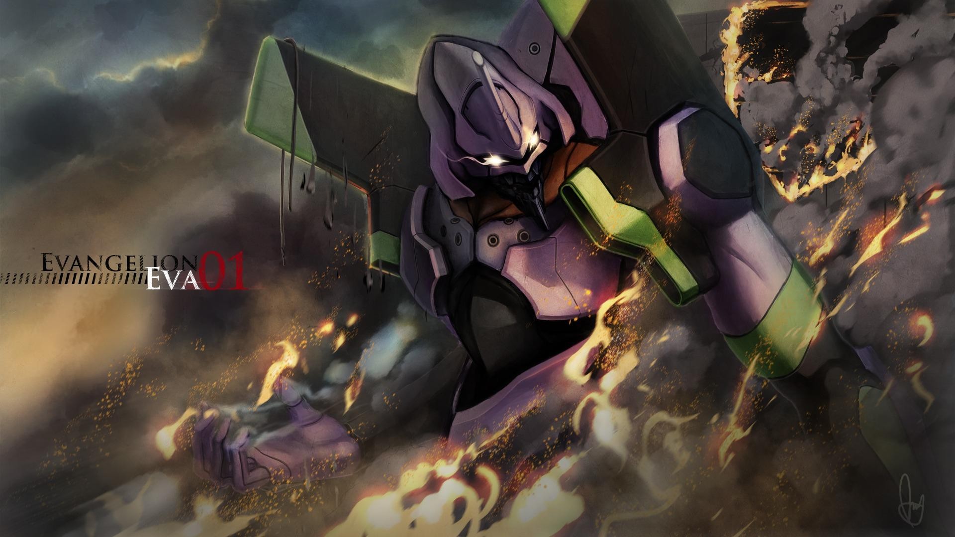 Wallpaper, anime, Neon Genesis Evangelion, mech, EVA Unit 01, mythology, screenshot, mecha, computer wallpaper, pc game 1920x1080