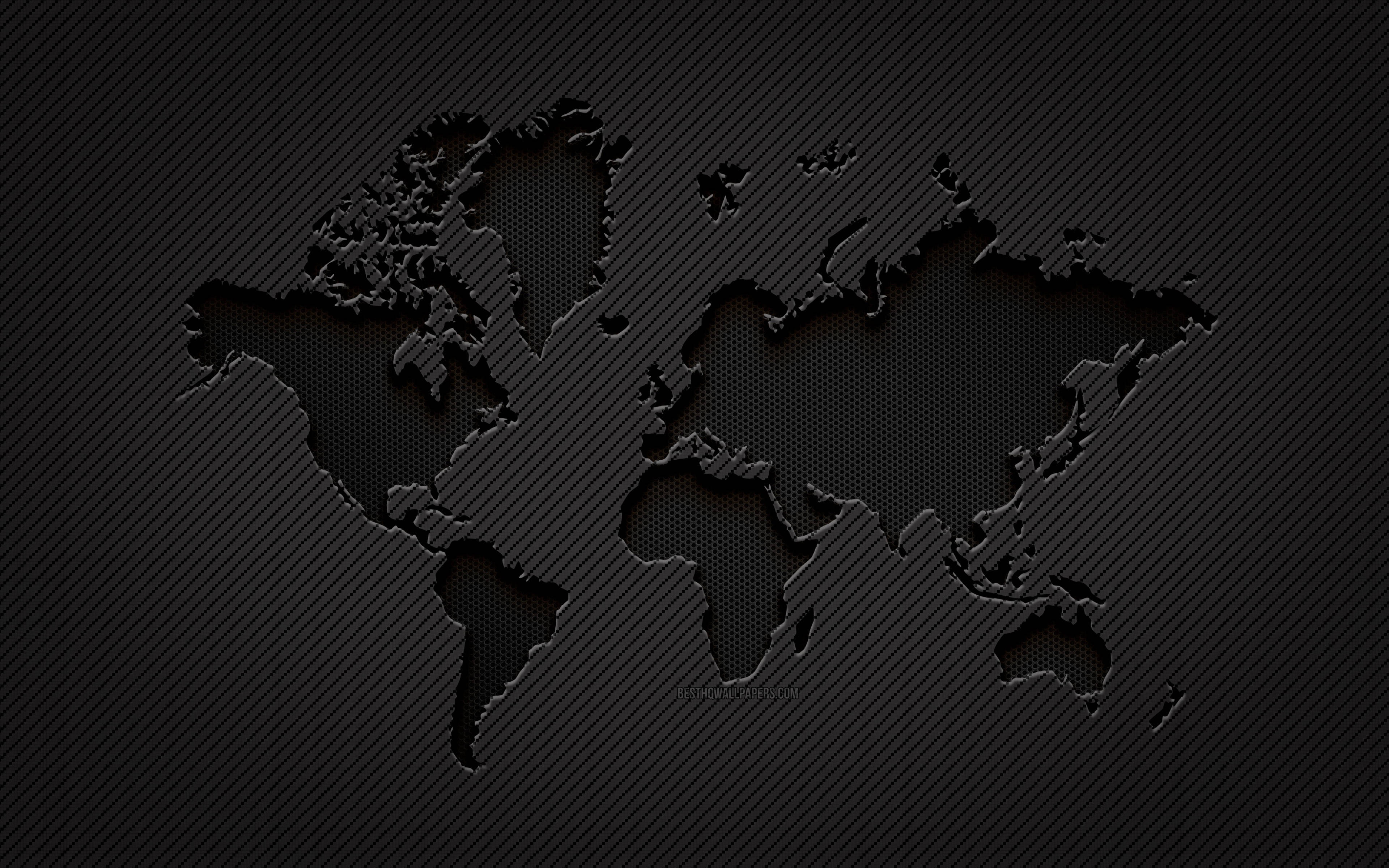 Download High Resolution Black Engraved World Map Wallpaper