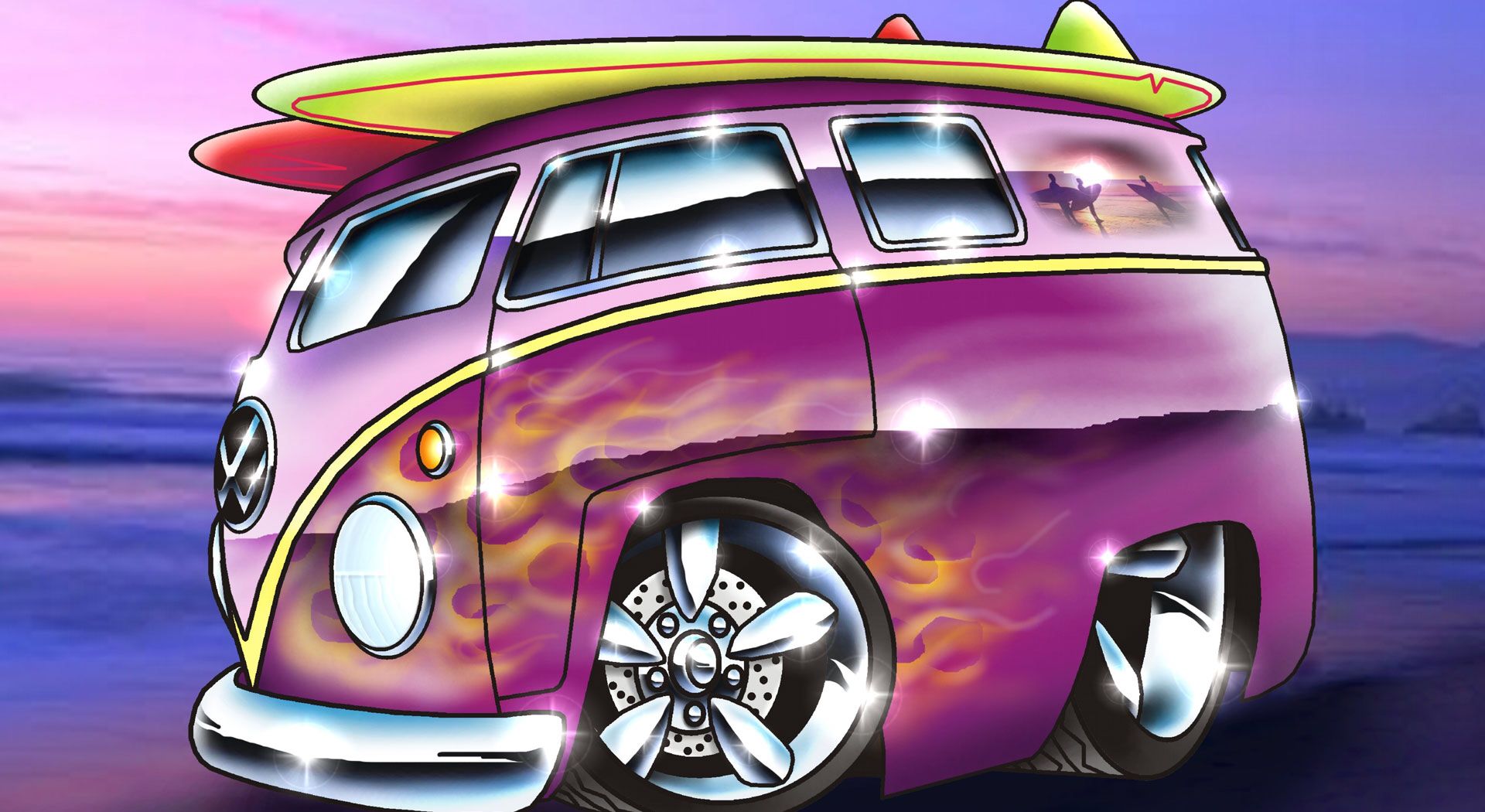 Wallpaper Download.php?f=vw_split_screen_camper Vw_split_screen_camper_1920x1080.j. Cartoon Car Drawing, Cool Car Drawings, Car Cartoon