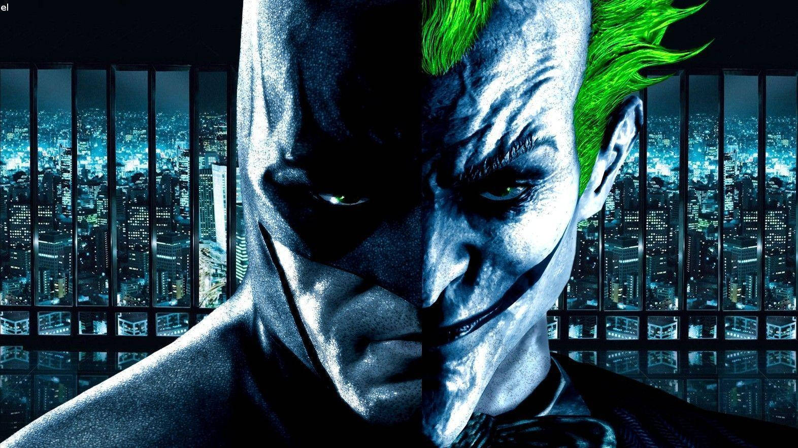 Download Batman And Joker Face Wallpaper