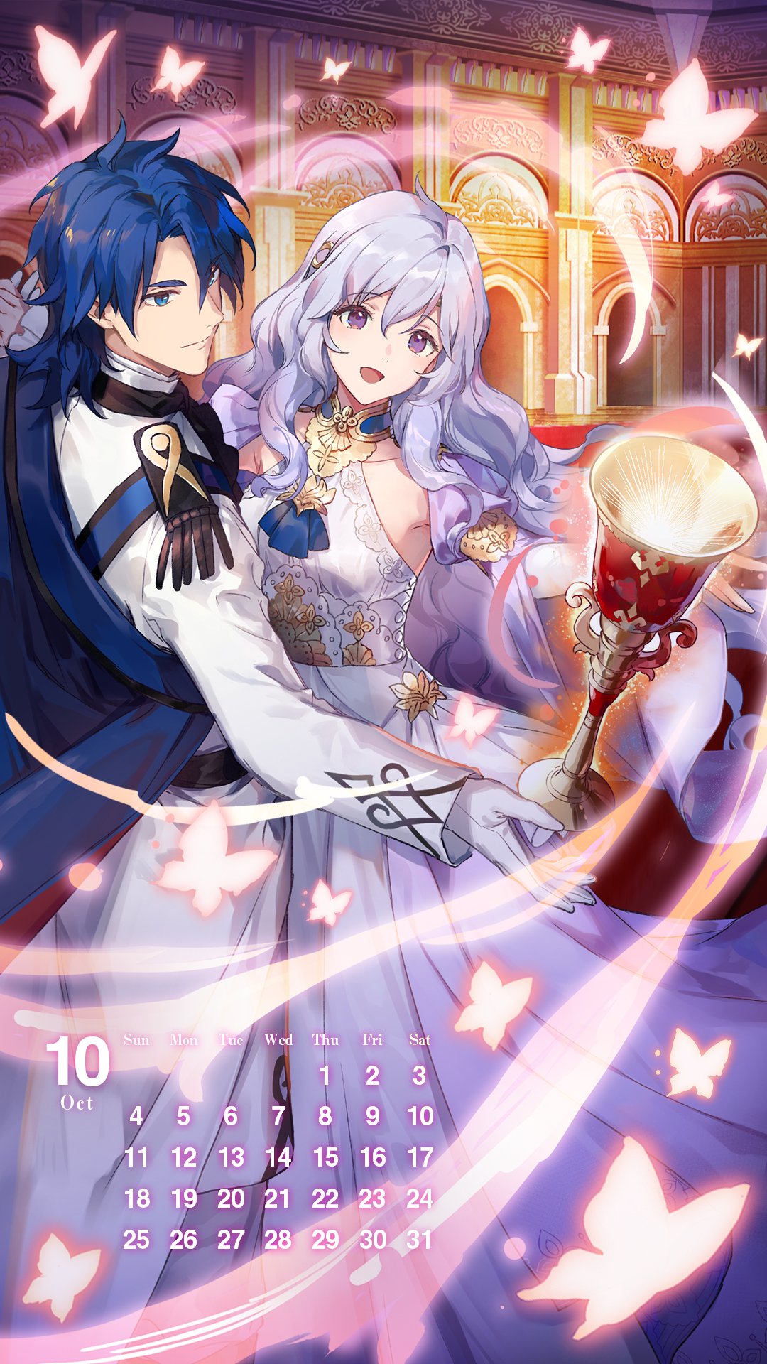 Fire Emblem Heroes're giving out an original wallpaper and original calendar wallpaper for October 2020! This time it features Sigurd: Destined Duo! #FEHeroes #FEHeroesWallpaper