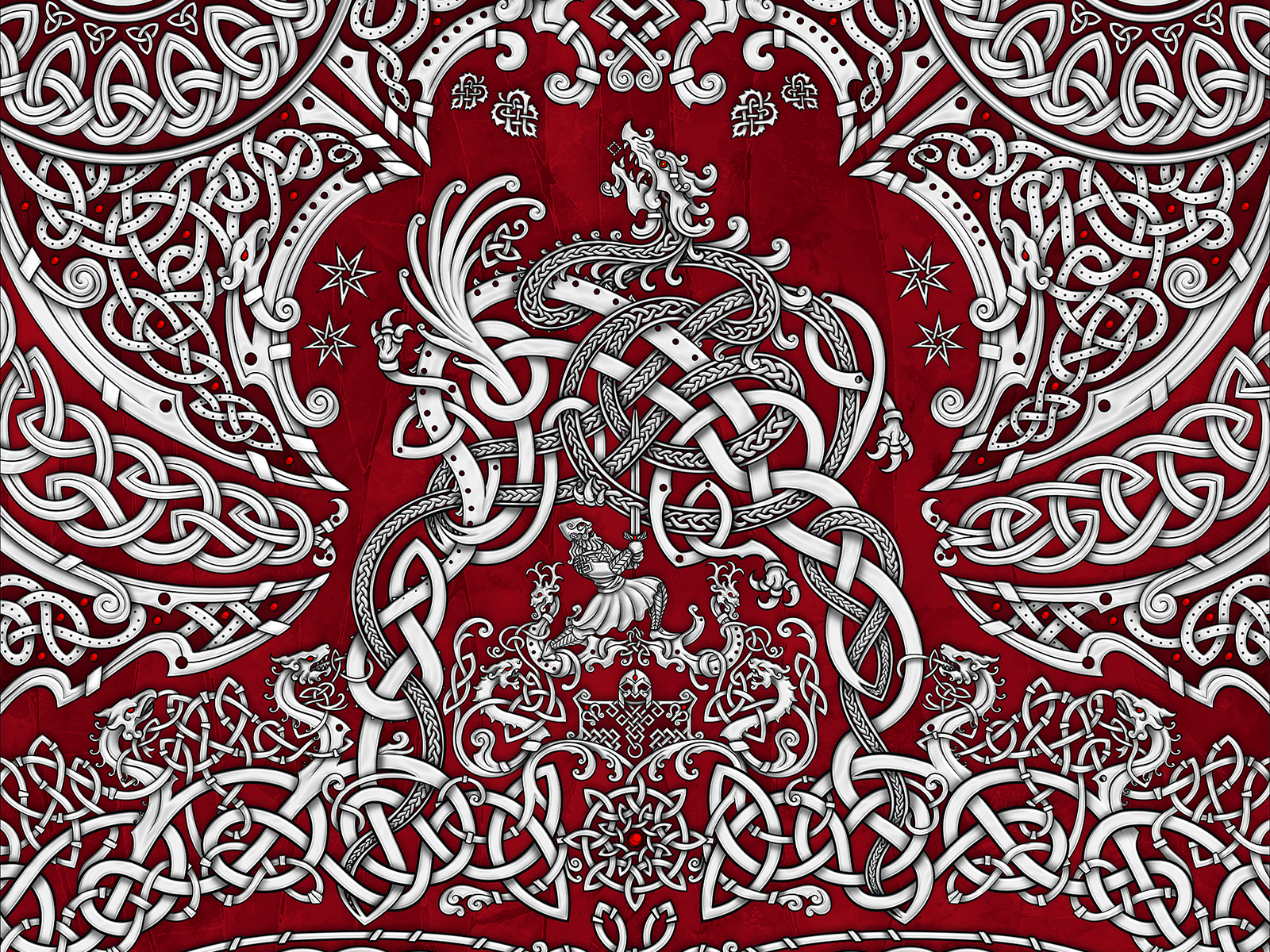 Sigurd kills Fafnir, Norse Art Style Design