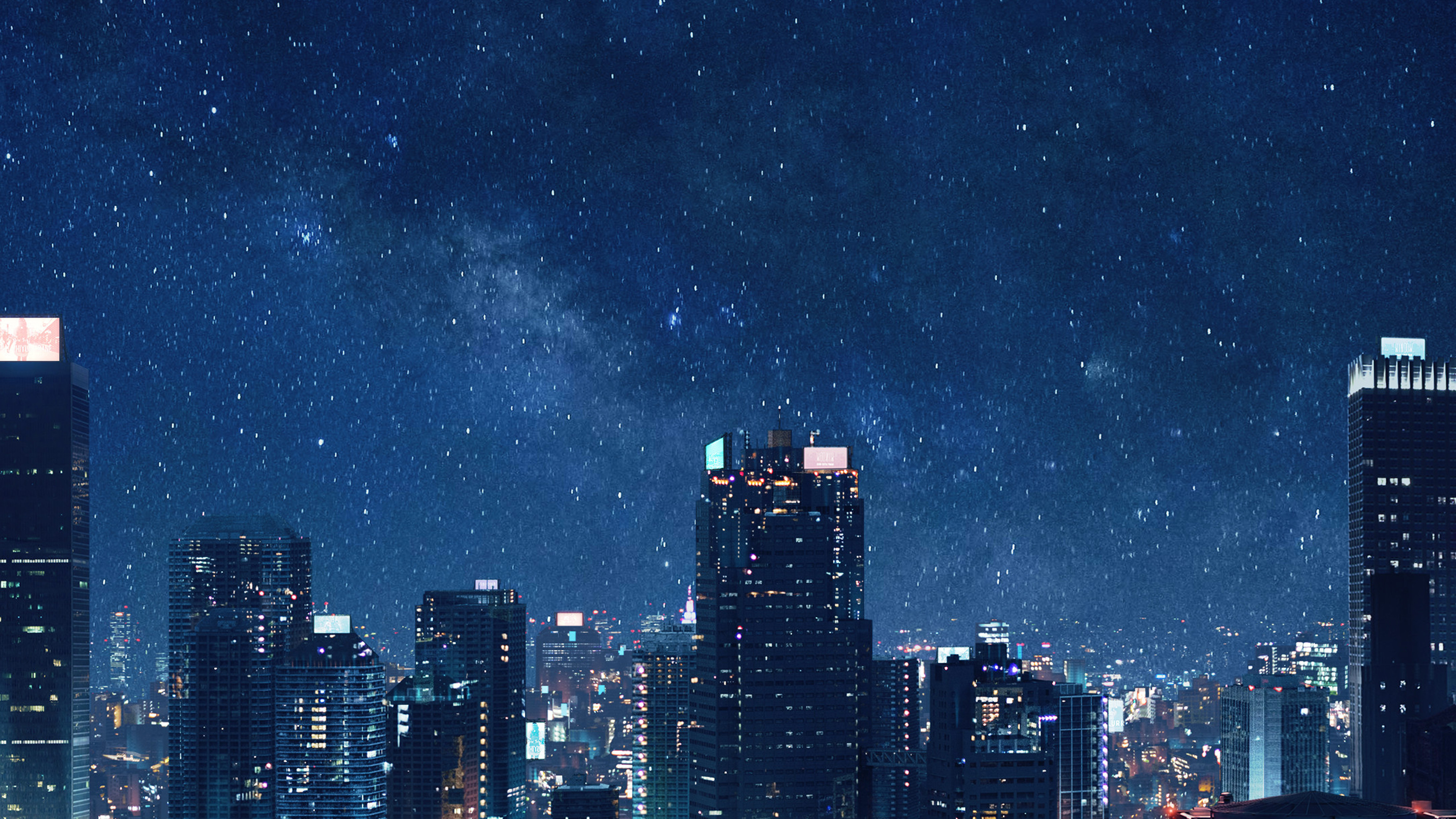 wallpaper for desktop, laptop. art night anime city