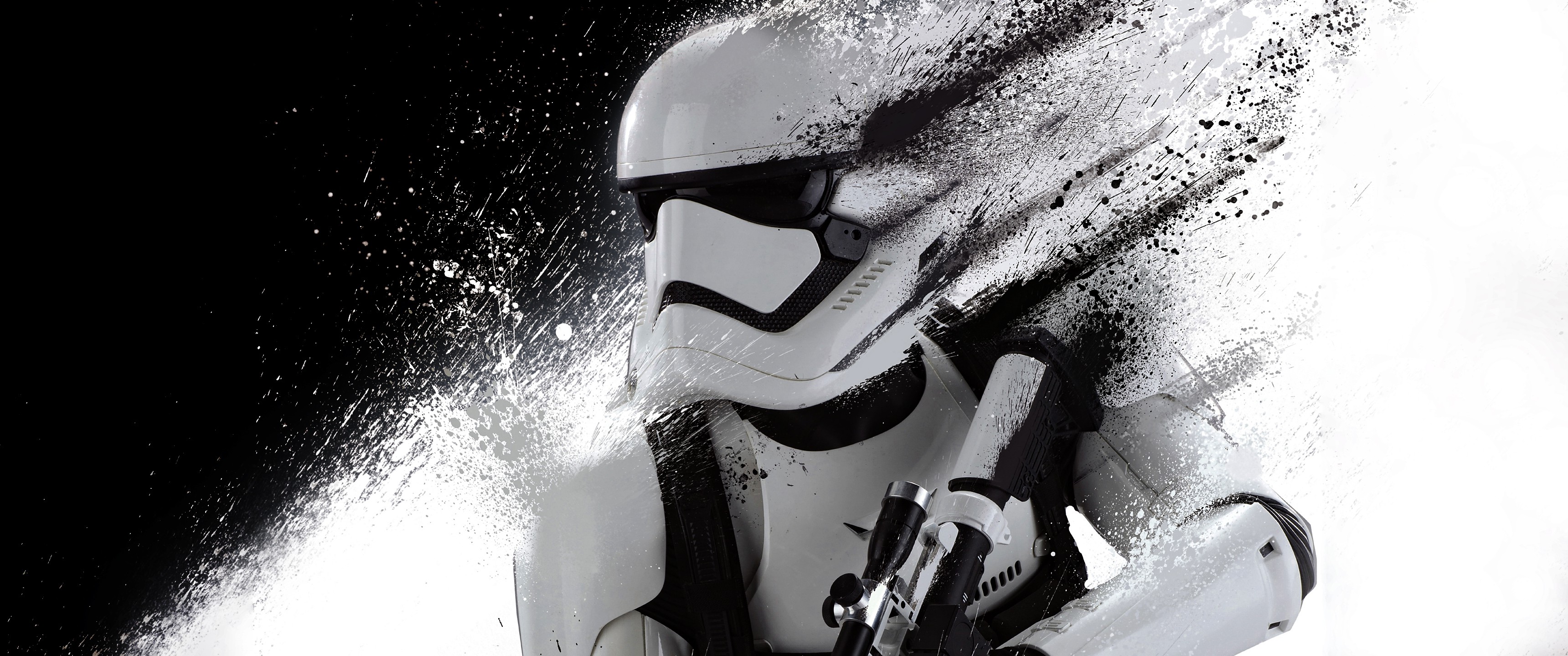 Wallpaper, Star Wars, water, dual monitors, multiple display, stormtrooper, 3440x1440 px, computer wallpaper, black and white, monochrome photography, personal protective equipment 3440x1440