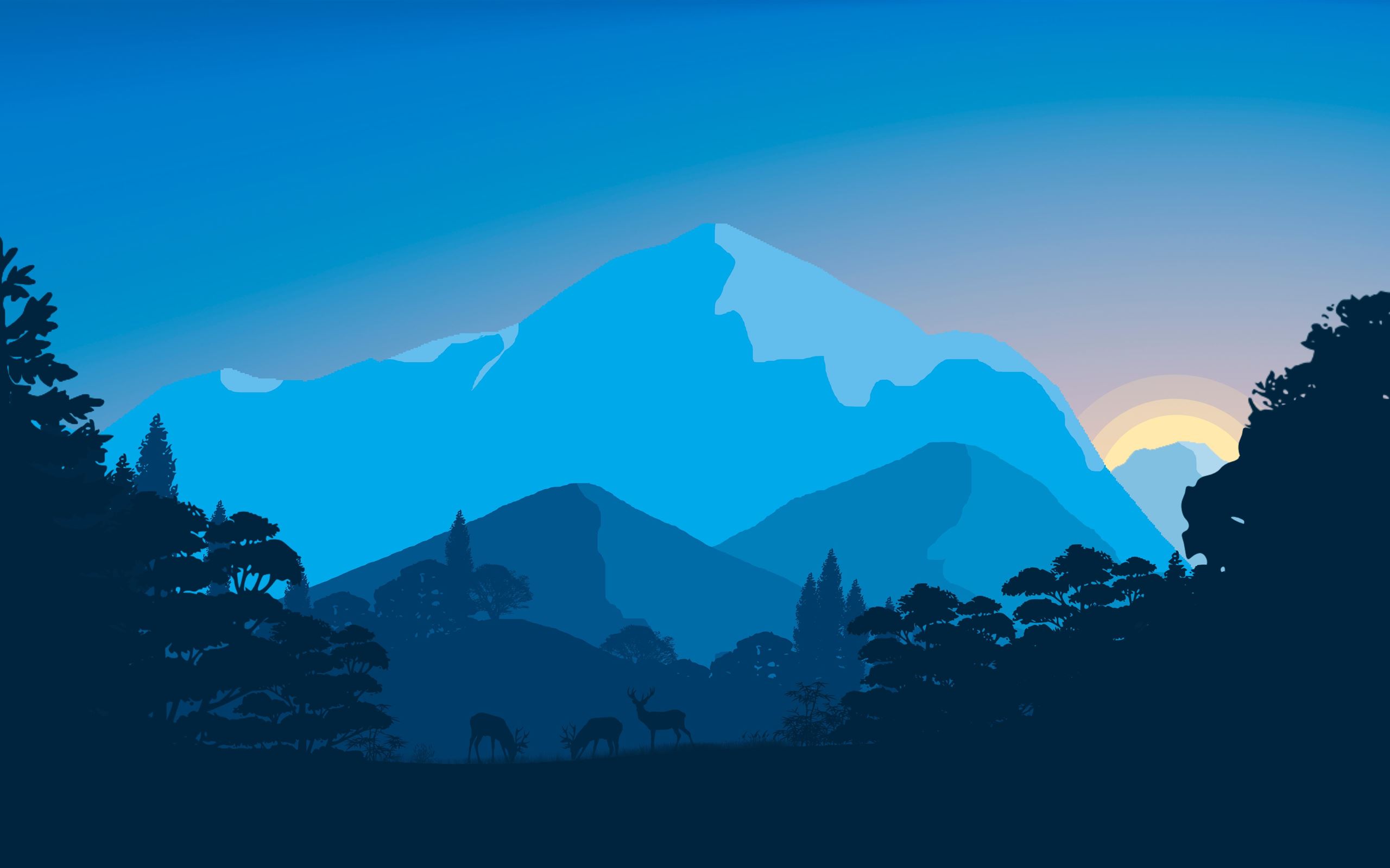 sunset in the forest 8k MacBook Air Wallpaper Download