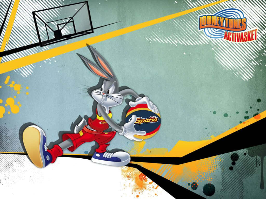 Download Cool Bugs Bunny Playing Basket Ball Wallpaper