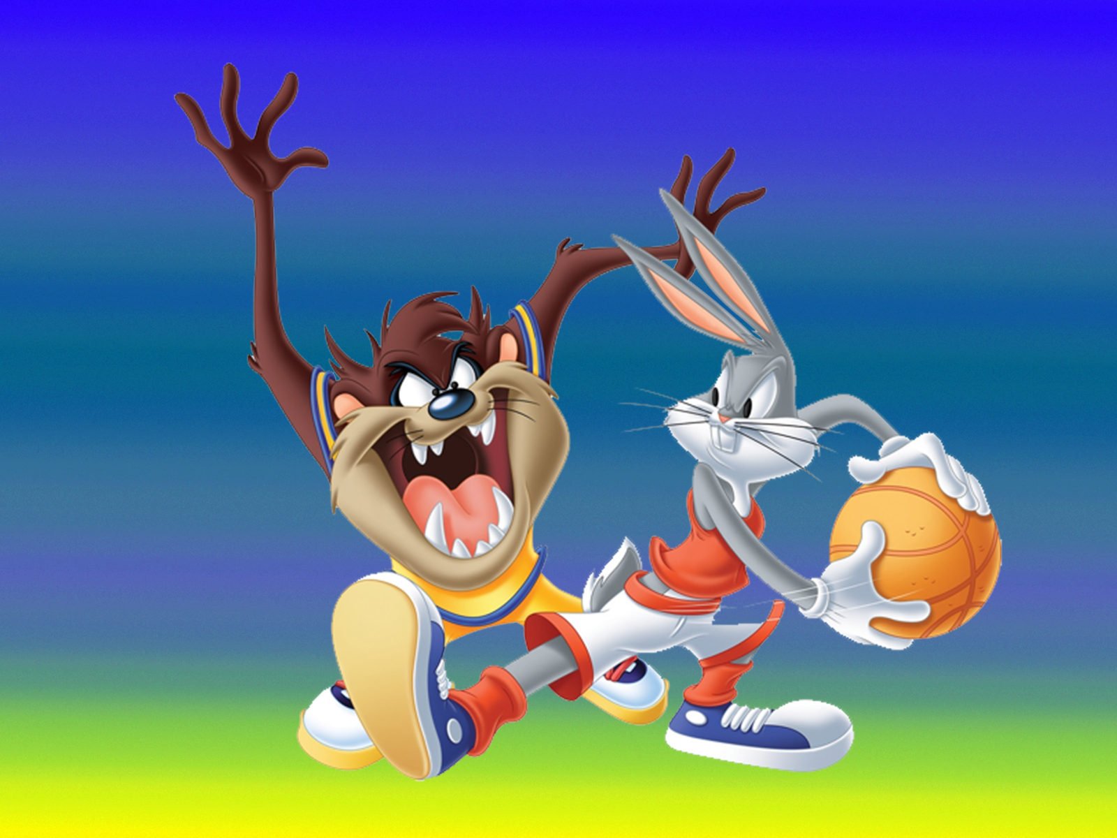 Bugs Bunny And Tasmanian Devi Basketball Player Looney Tunes Desktop Wallpaper Background Free Download 3840x2400, Wallpaper13.com