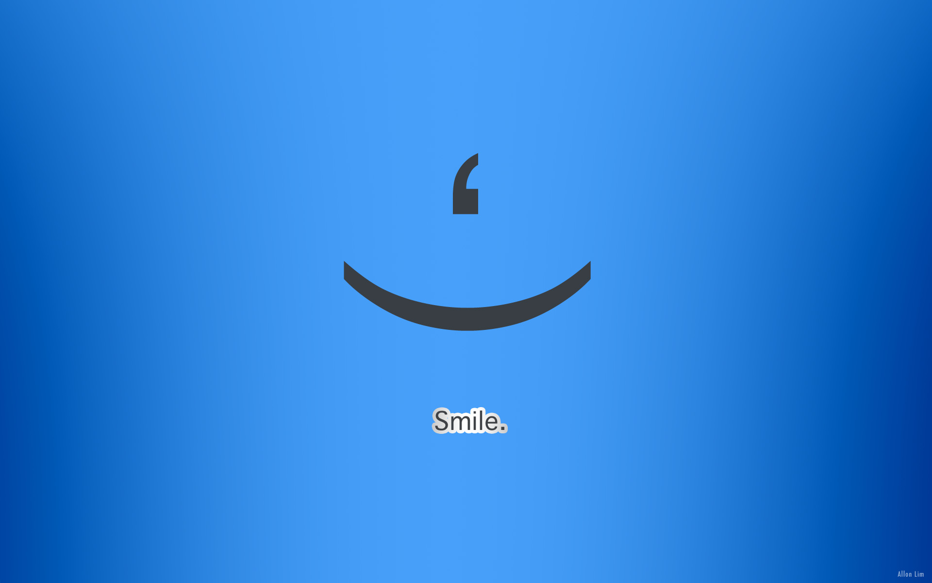 Smile, blue wallpaper. Smile, blue