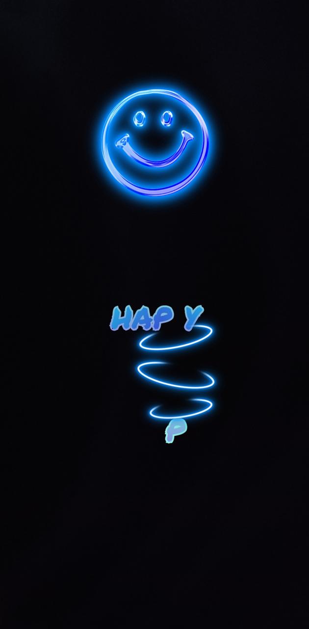 happy blue emoji smile wallpaper
