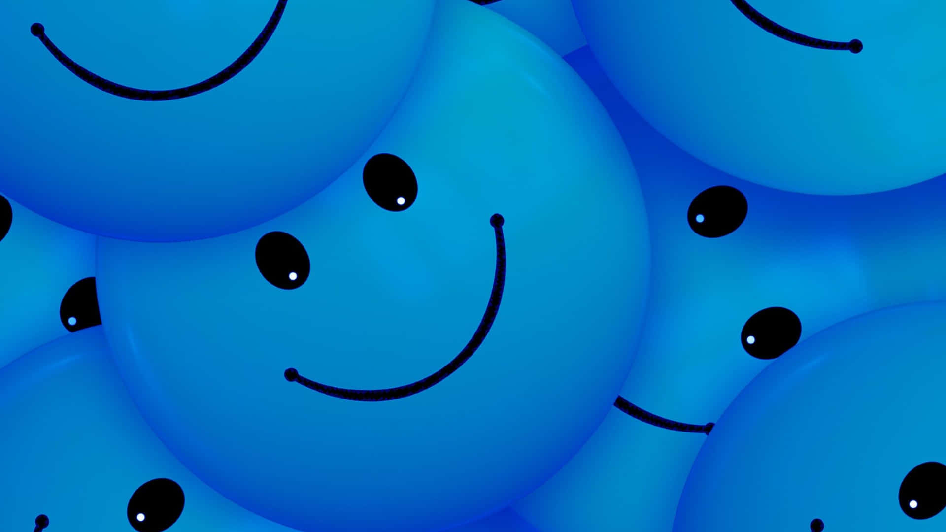 Download Smile Emoji Blue Pebbles Wallpaper