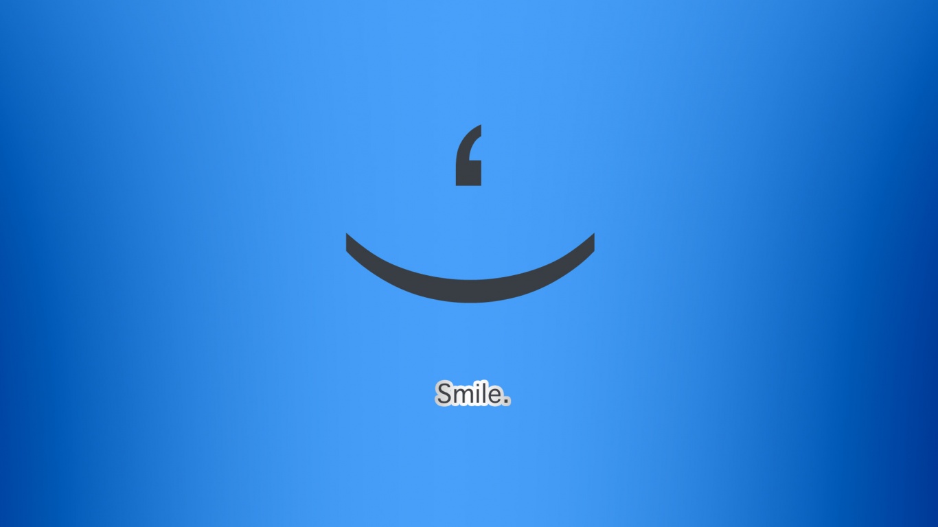 Smile, blue desktop PC and Mac wallpaper