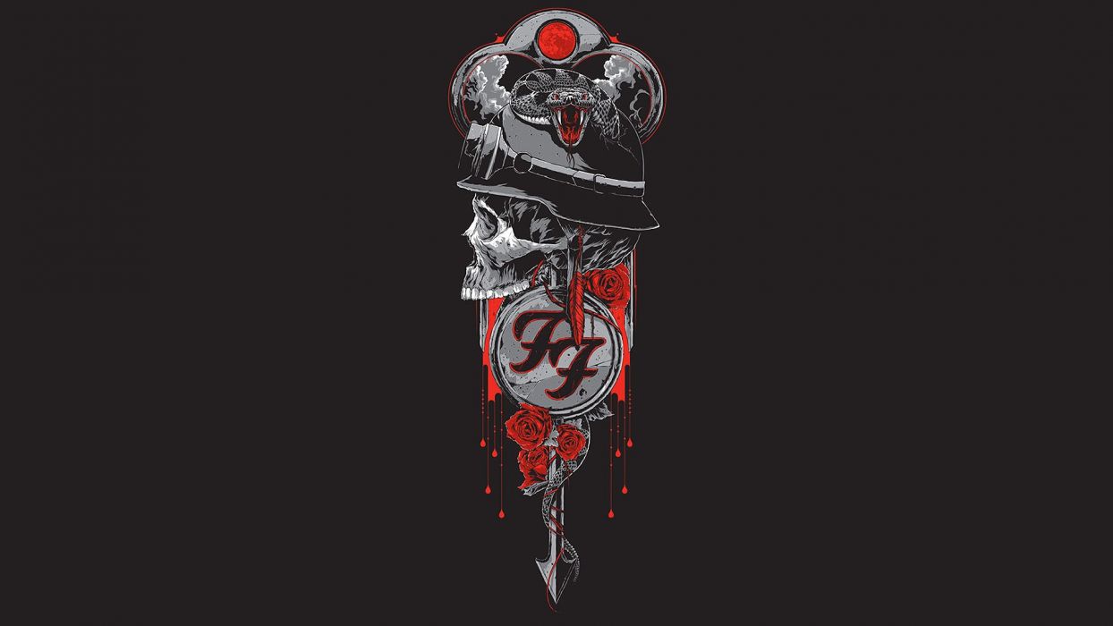 Foo Fighters Skull Abstract Blood dark skulls poster posters wallpaperx1080