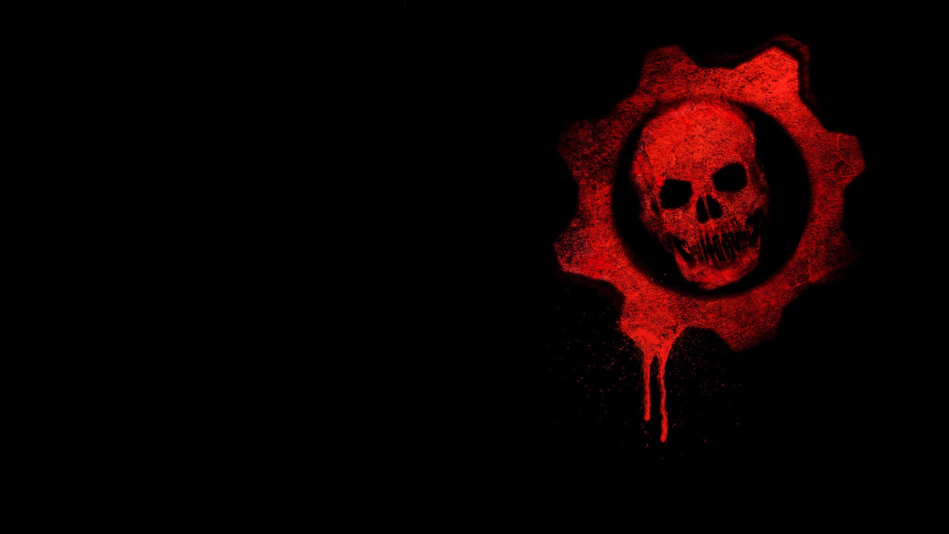 logo, Gears of War, video games, skull, minimalism, blood Gallery HD Wallpaper