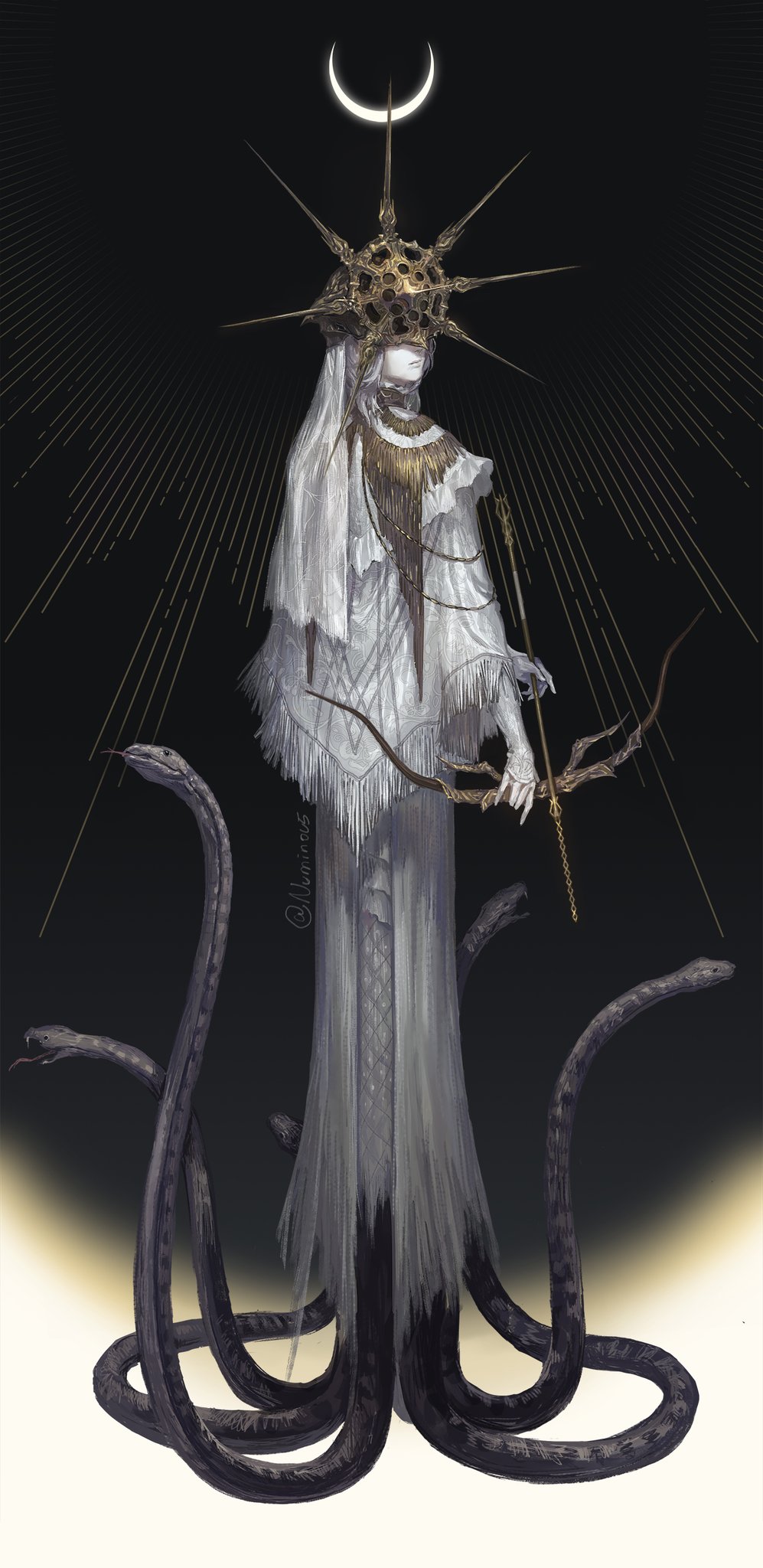 Numinous sun Gwyndolin I know how many mistakes there are, but it was halfway done 2 years ago and changing them almost means start all over, so I just