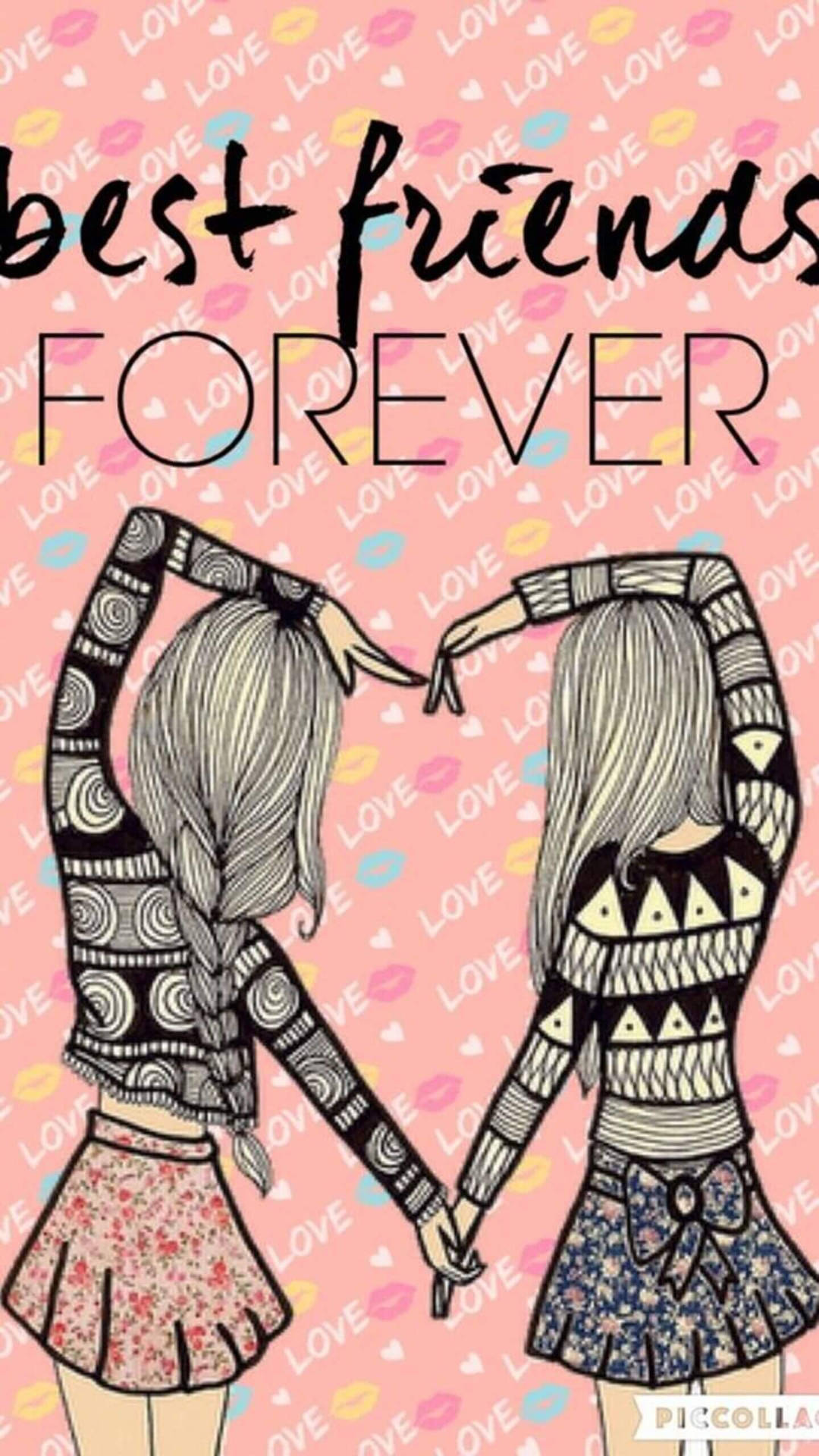 Download Matching Bff Forever Heart Wallpaper