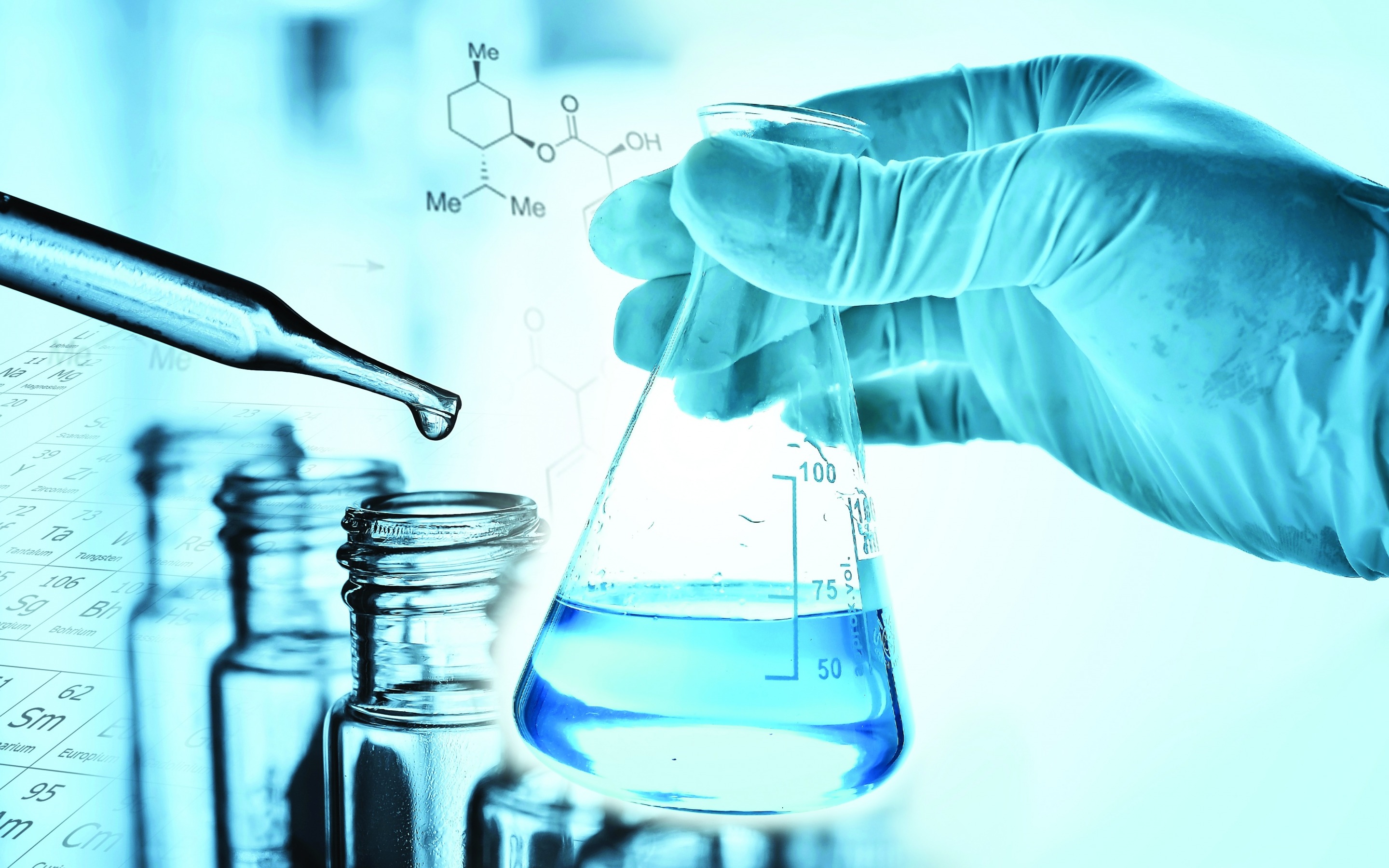 Download wallpaper chemistry concepts, science, test tubes, formulas, education concepts, chemistry, biology for desktop with resolution 2880x1800. High Quality HD picture wallpaper