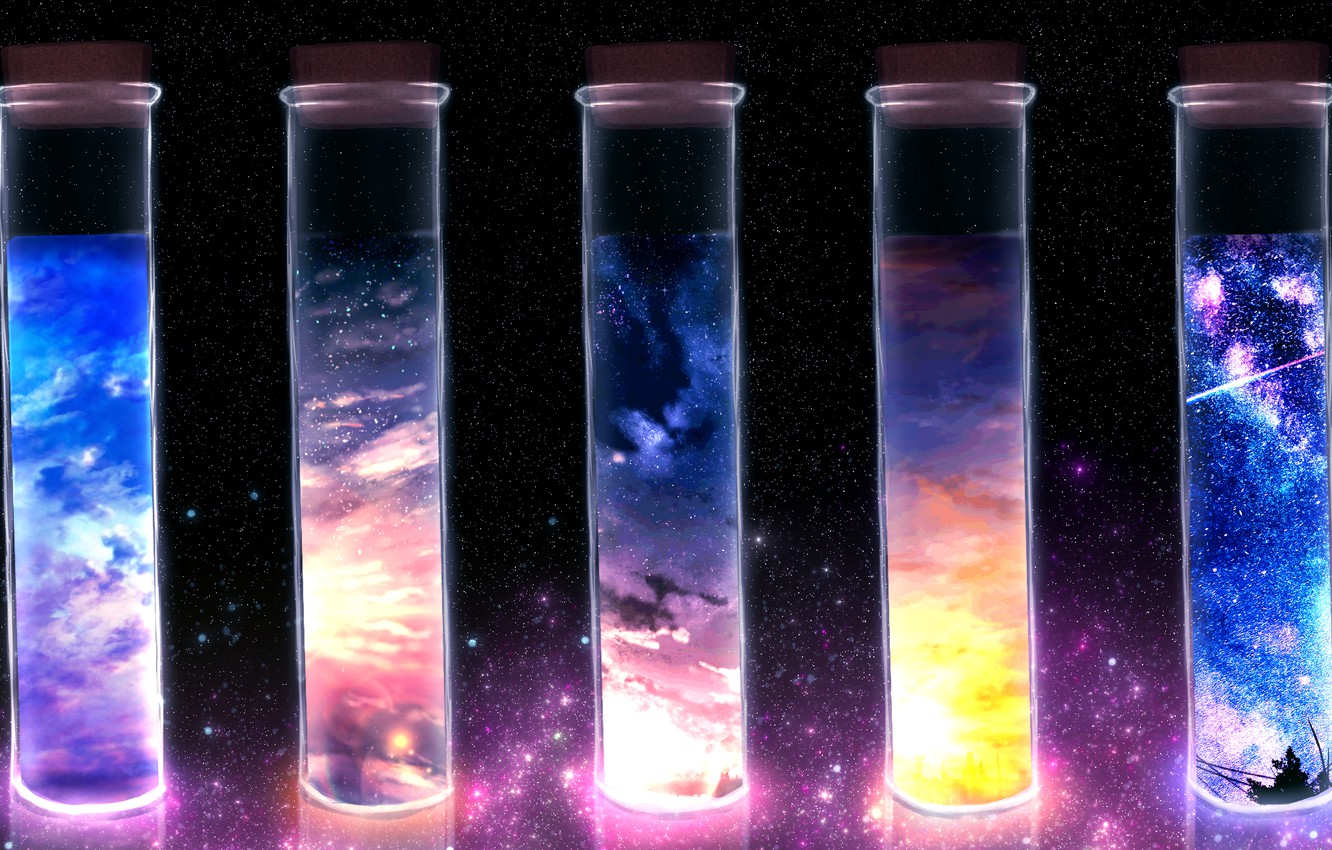 Wallpaper the sky, the sun, sunset, night, tubes image for desktop, section арт