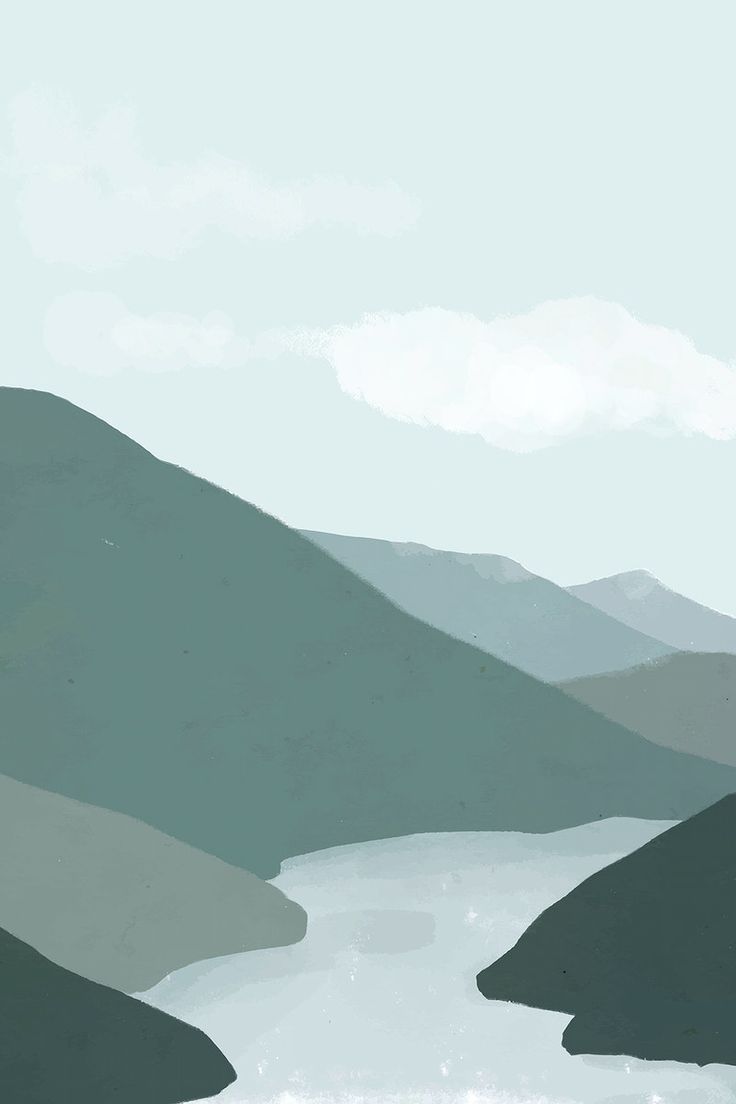 Landscape background of mountains vector with river illustration. free image by rawpixe. Landscape background, Mountain illustration, Aesthetic desktop wallpaper
