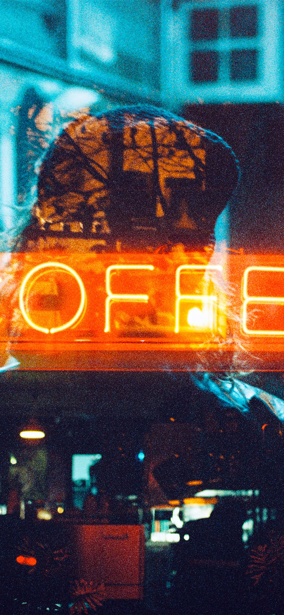 coffee neon sign night illustration art