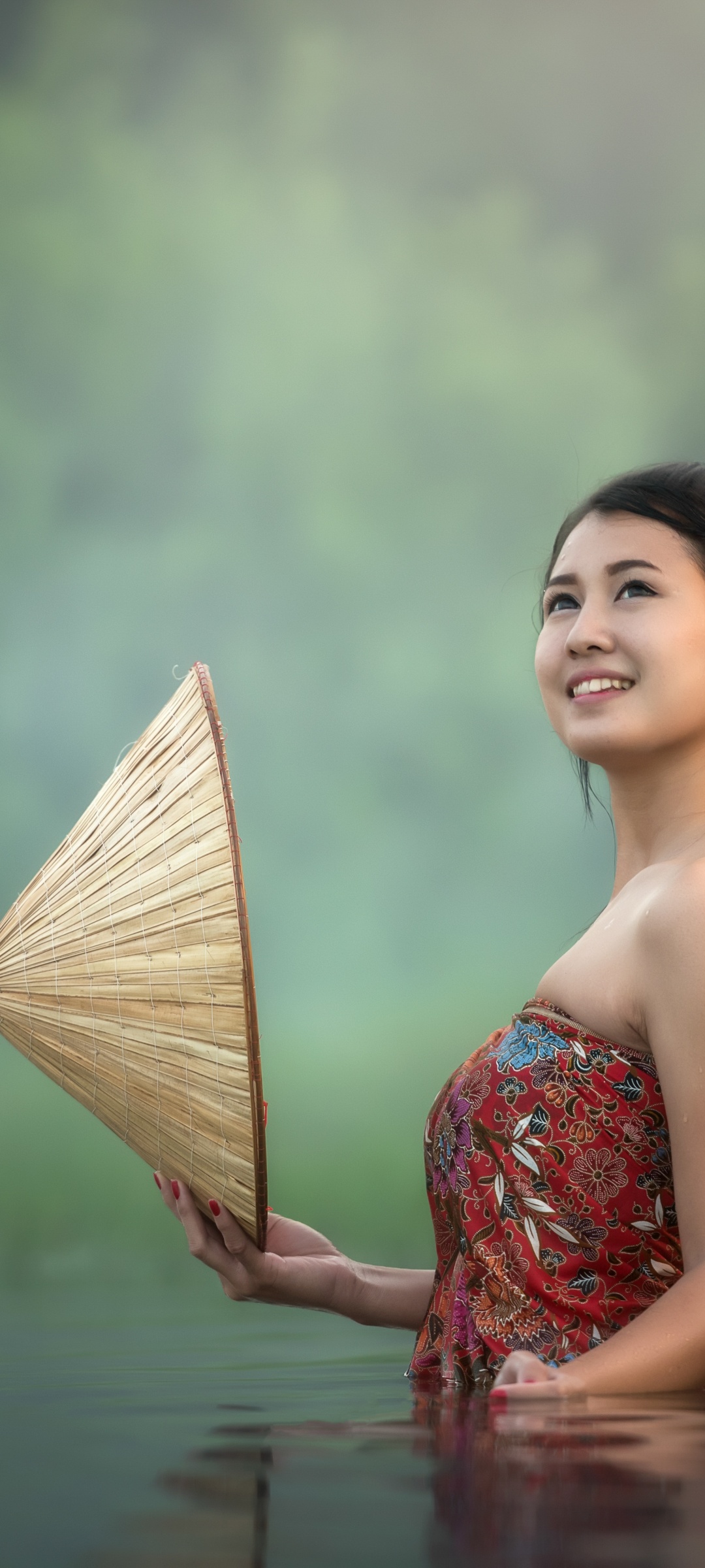 Asian Girl Wallpaper 4K, Teen, Lake, Pond, People