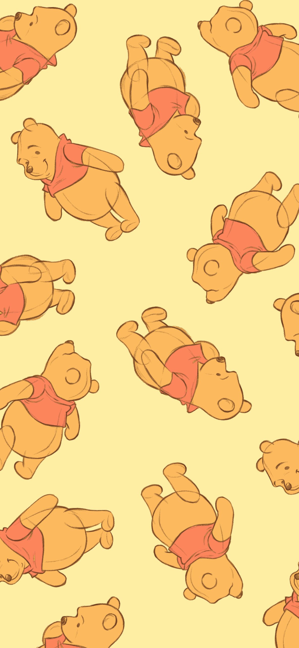 Winnie the Pooh Yellow Pattern Wallpaper Pooh Wallpaper