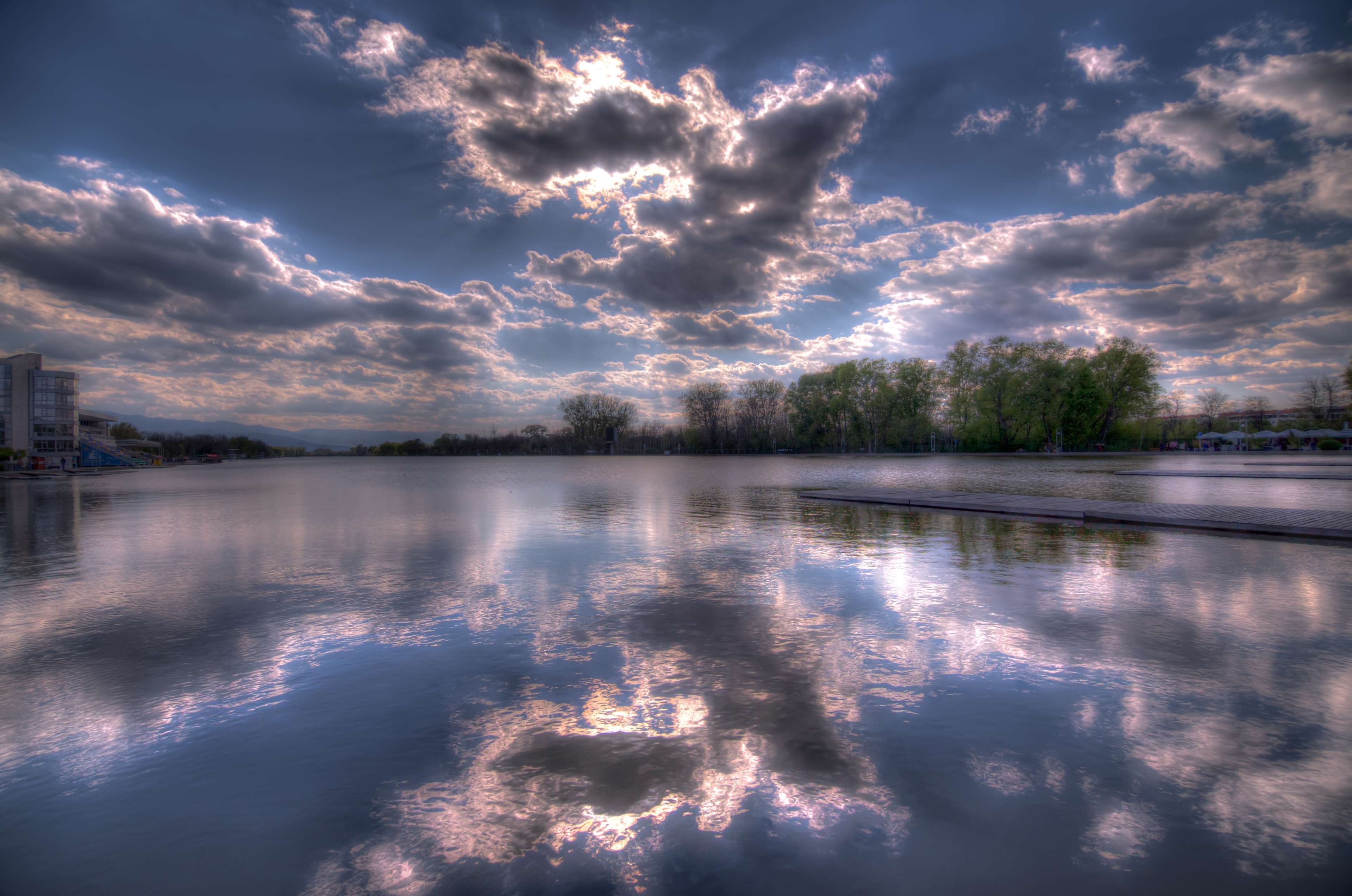 clouds, hdr, nature, reflection, sky, spring, waterscape 4k Gallery HD Wallpaper