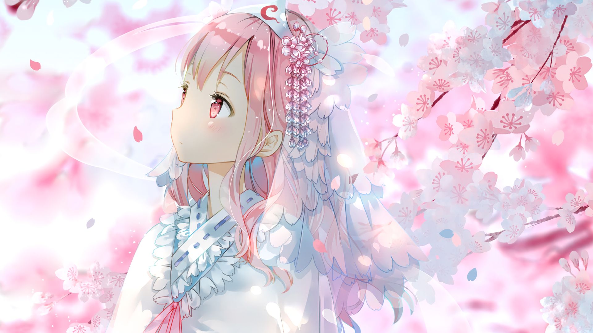 HD desktop wallpaper: Anime, Spring, Cherry Blossom, Touhou, Yuyuko Saigyouji download free picture