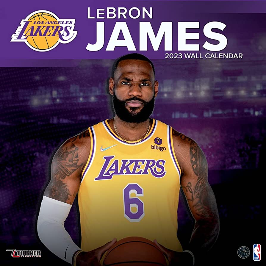 TURNER SPORTS Los Angeles Lakers Lebron James 2023 12X12 Player Wall Calendar, Sports & Outdoors