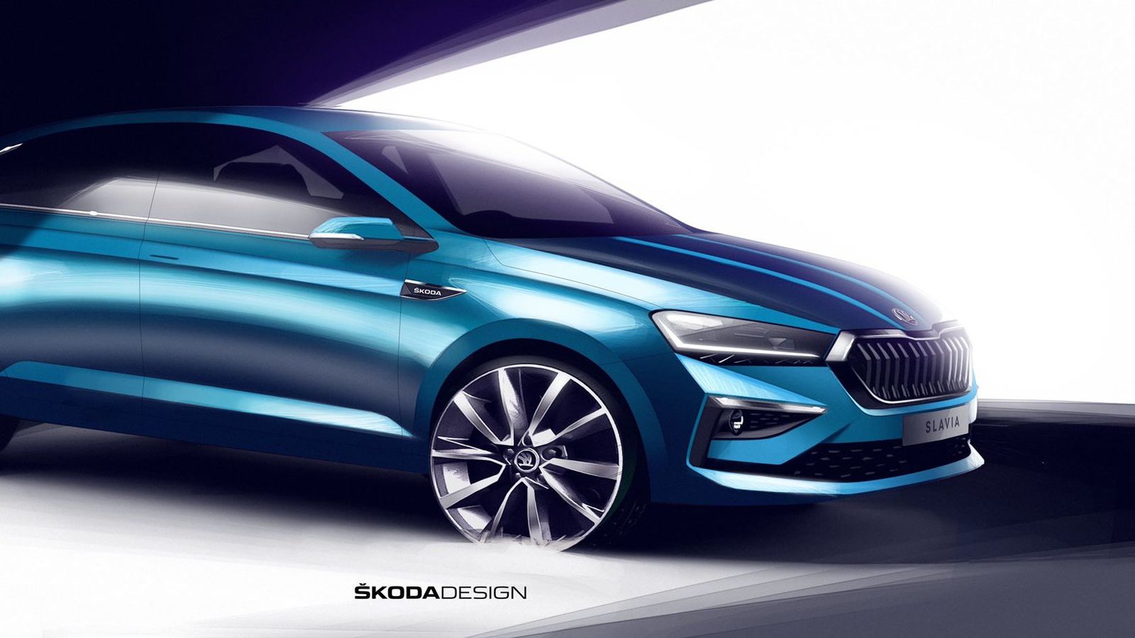 Skoda Slavia design revealed in first official image without camouflage