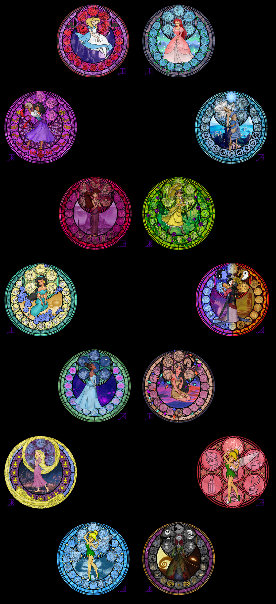 Disney Princess Stained Glass Wallpaper By Akili Amethyst