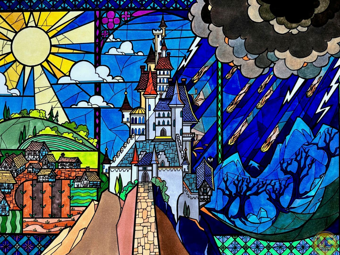 Inspiring Walt Disney Beauty and the Beast Stained Glass