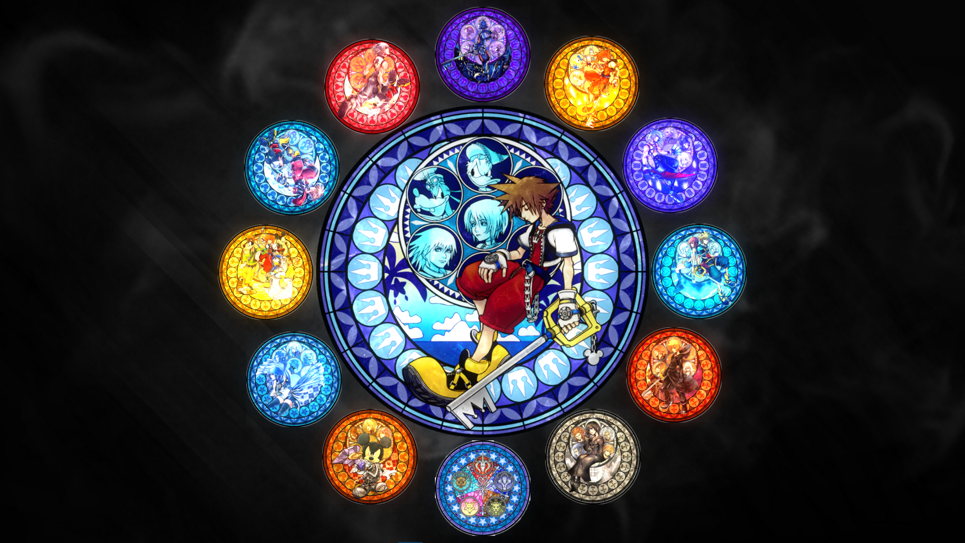 Kingdom Hearts Stained Glass Wallpaper Free Kingdom Hearts Stained Glass Background