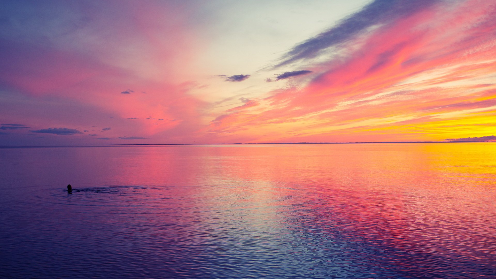 Beautiful Sunset At Sea Landscape Photo Wallpaper