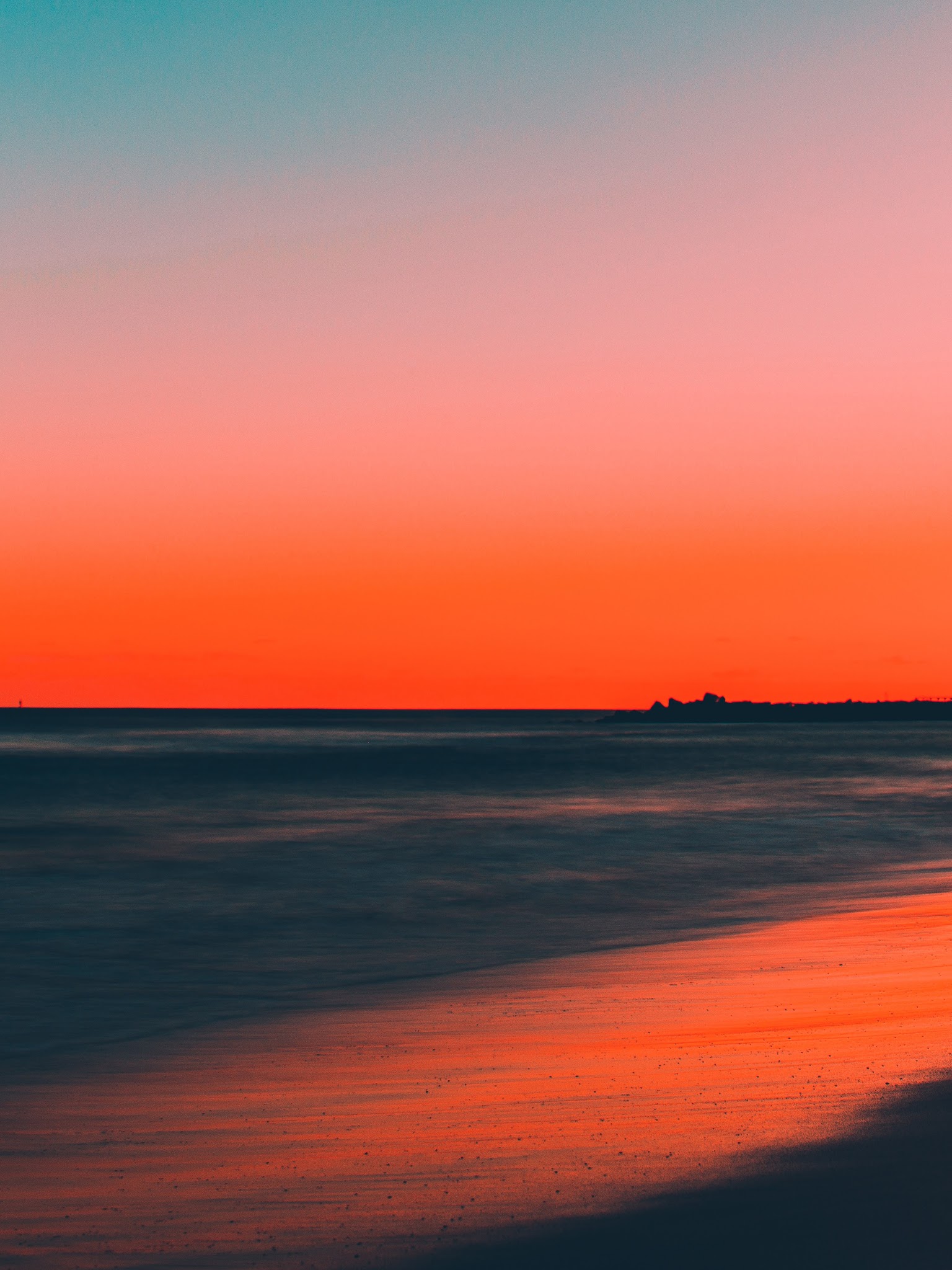 Sunset Beach Sea Horizon Scenery 8K Wallpaper
