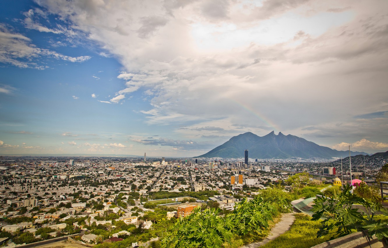 Wallpaper mountain, Mexico, panorama, Monterrey, Nuevo Leon image for desktop, section город