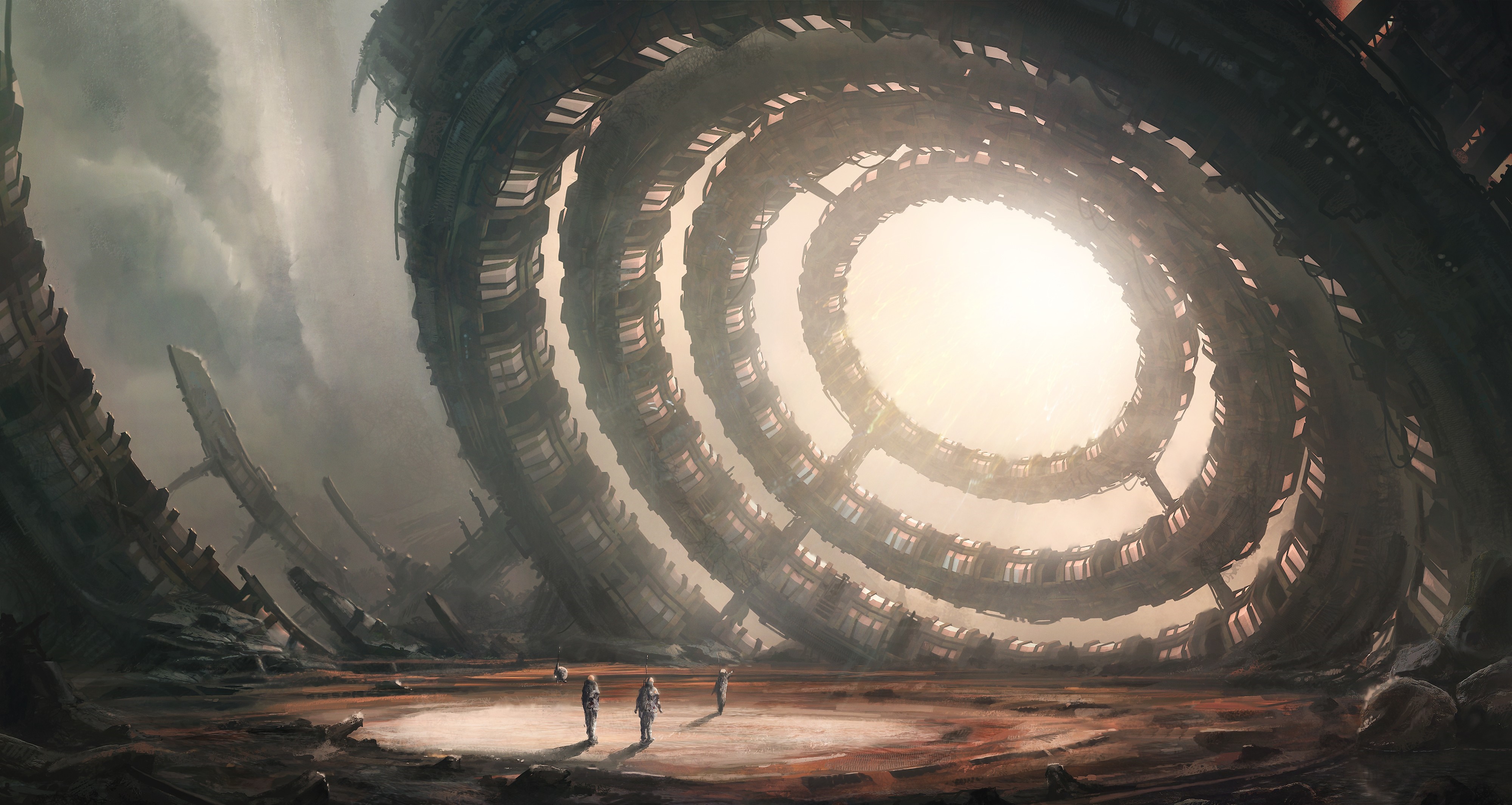 people, ancient, observatory, Civilization, astronaut, mindscape Gallery HD Wallpaper