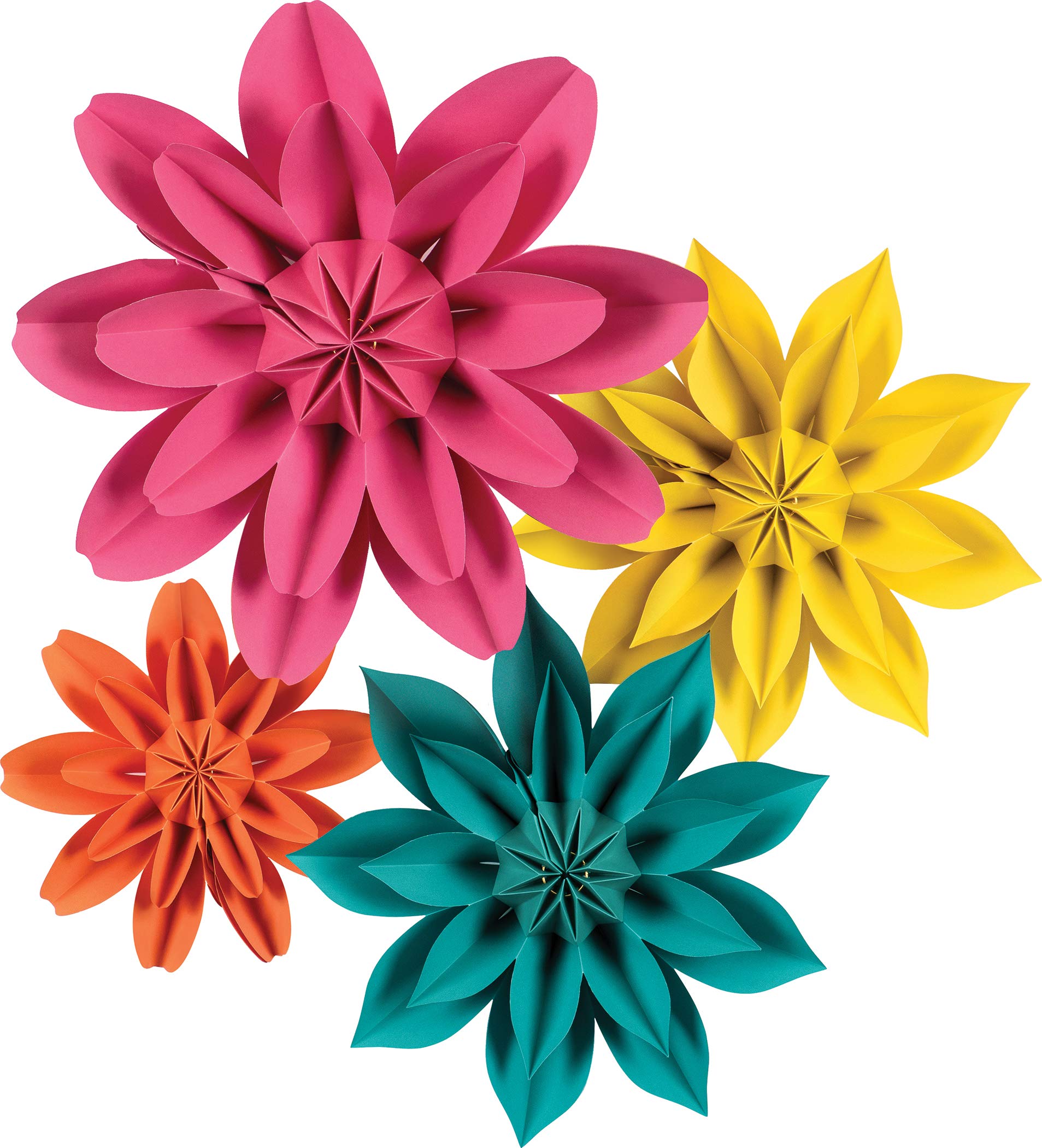 Amazon.com, Teacher Created Resources Beautiful Brights Paper Flowers Premade Decorations for Party Photo Backdrops, Classrooms Walls, Showers and Birthday Celebrations (TCR8545), Office Products