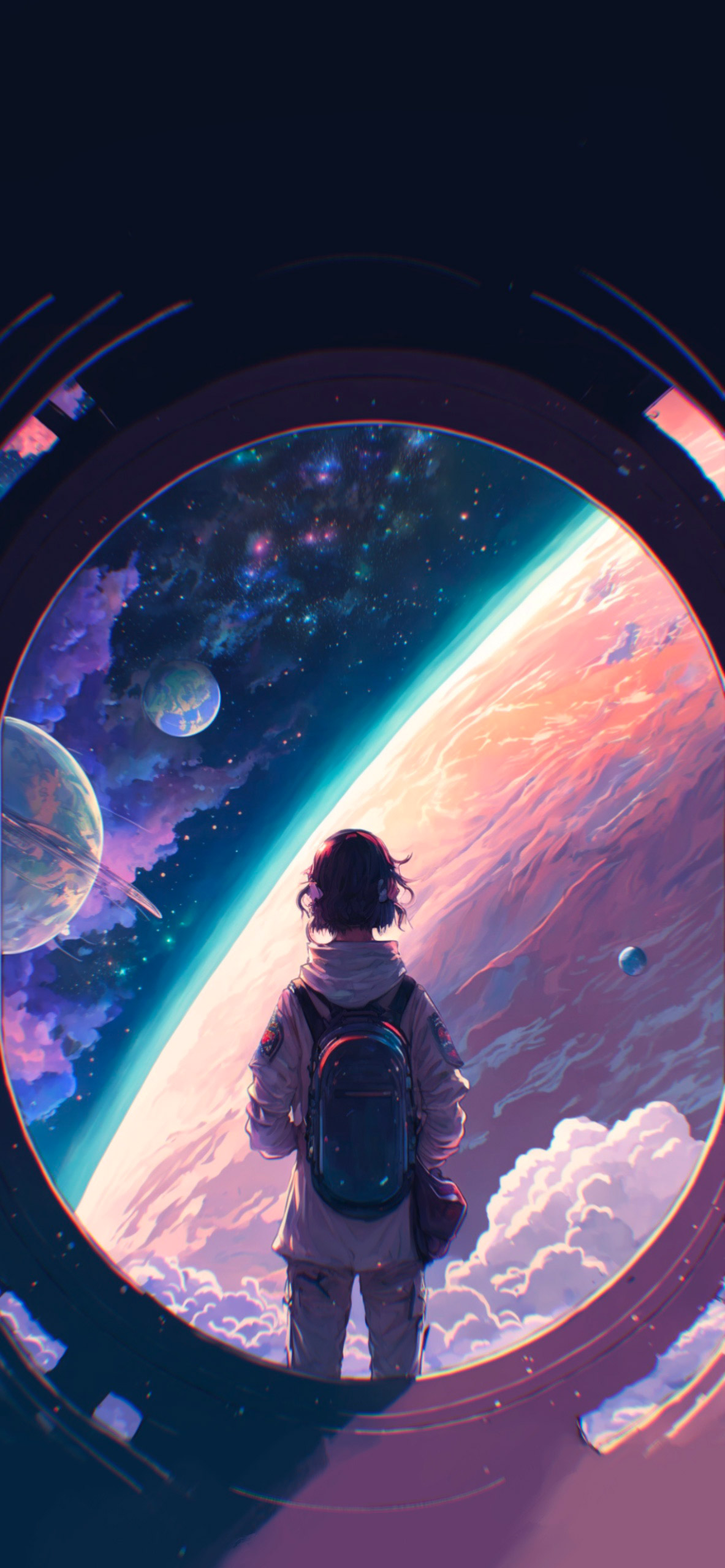 Girl in Outer Space Wallpaper
