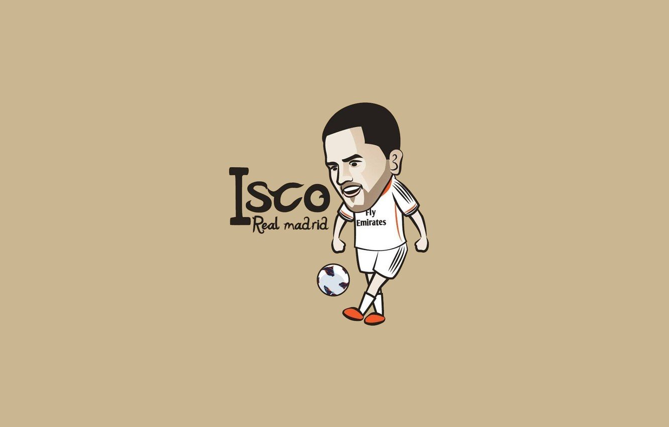 Wallpaper caricature, player, art, real madrid, Real Madrid, isco, ISCO image for desktop, section спорт