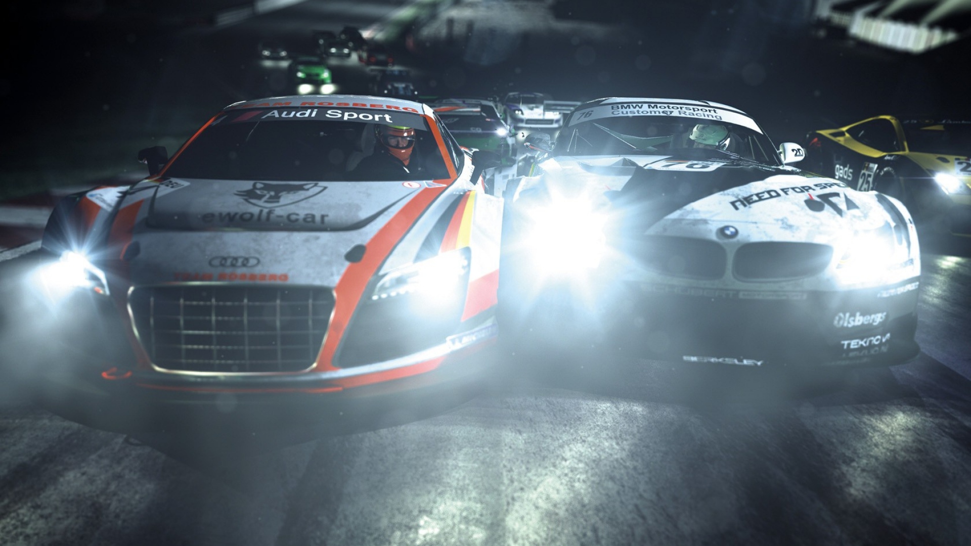 Download Wallpaper 1920x1080 nfs, need for speed shift 2, bmw z4, audi r8, road, light, night Full HD 1080p HD Background. Bmw z4, Need for speed, Racing driver